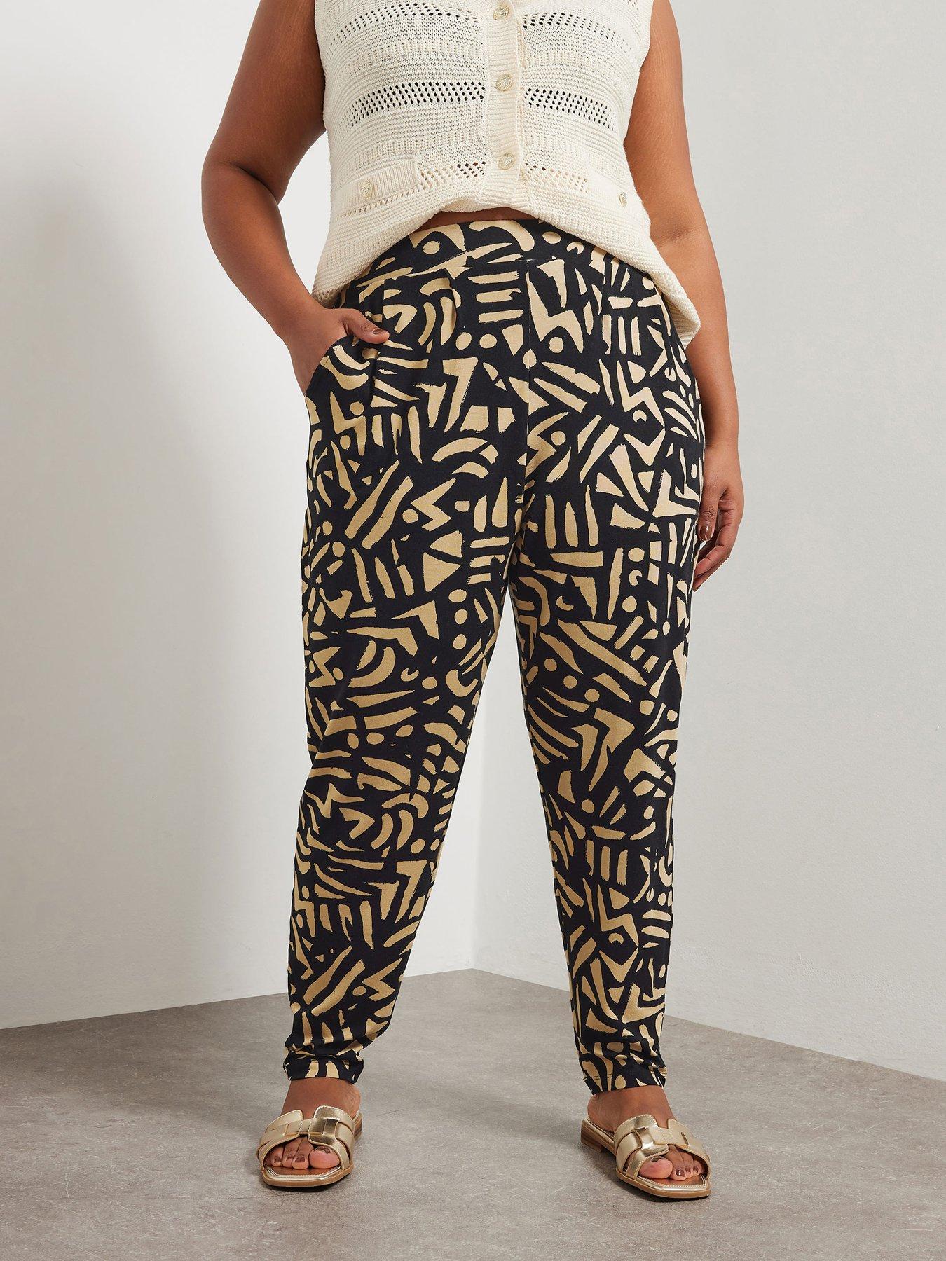 undefined Curve Double Pleat Harem Trouser - Natural