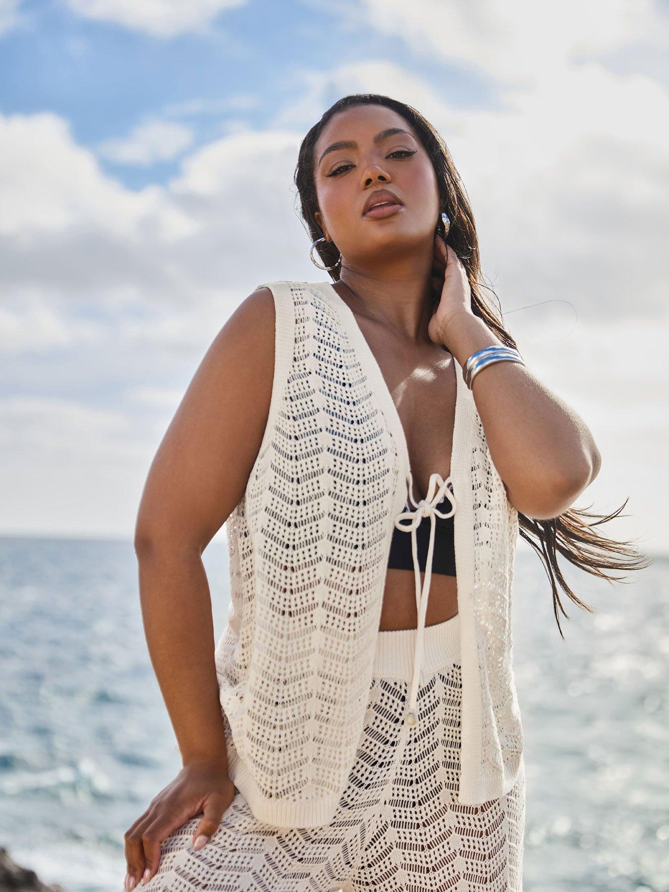  image of yours-curve-beachwear-waistcoat-co-ord