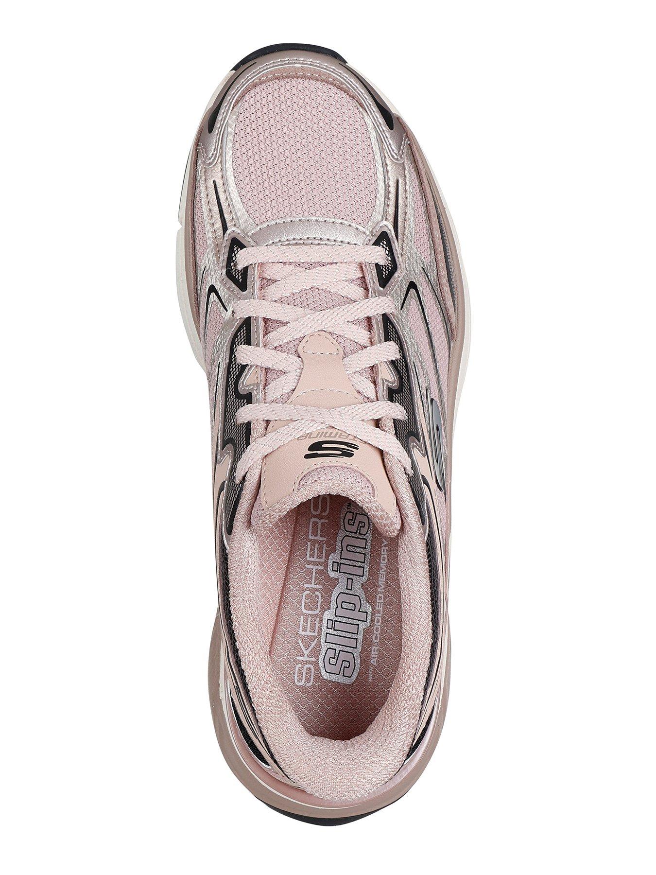  image of skechers-stamina-sport-slip-ins-trainer-rose-gold-duraleather-pink