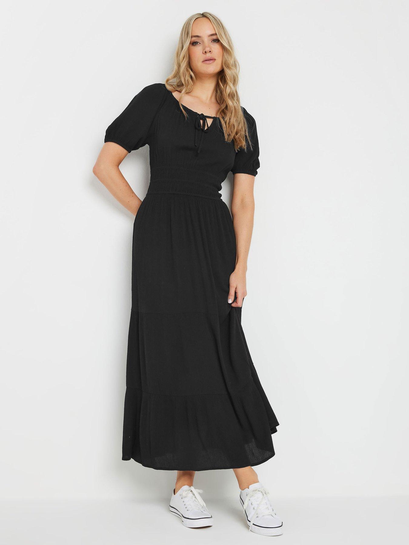 undefined Tall Black Gypsy Tiered Dress