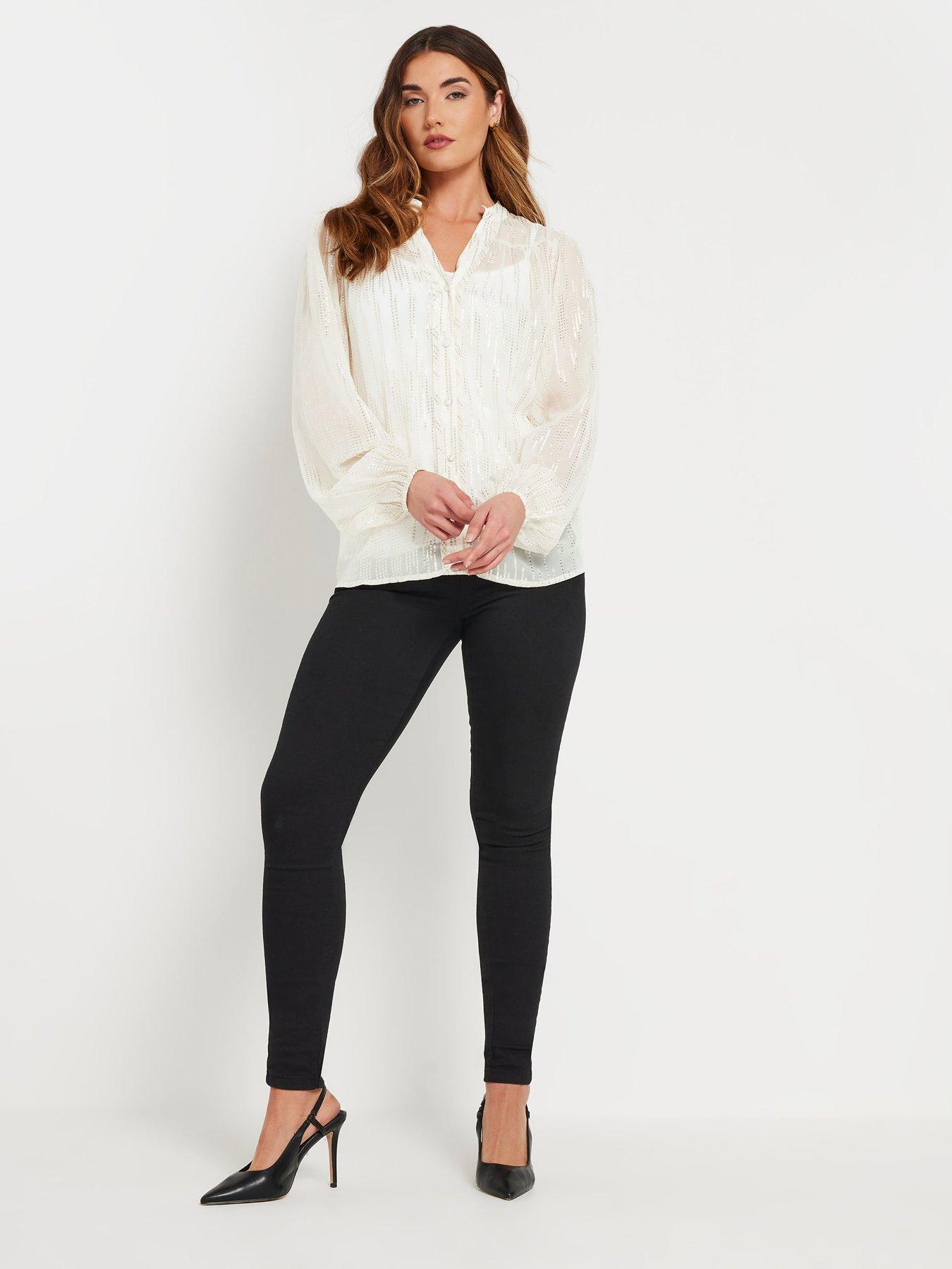  image of long-tall-sally-jacquard-blouse-white