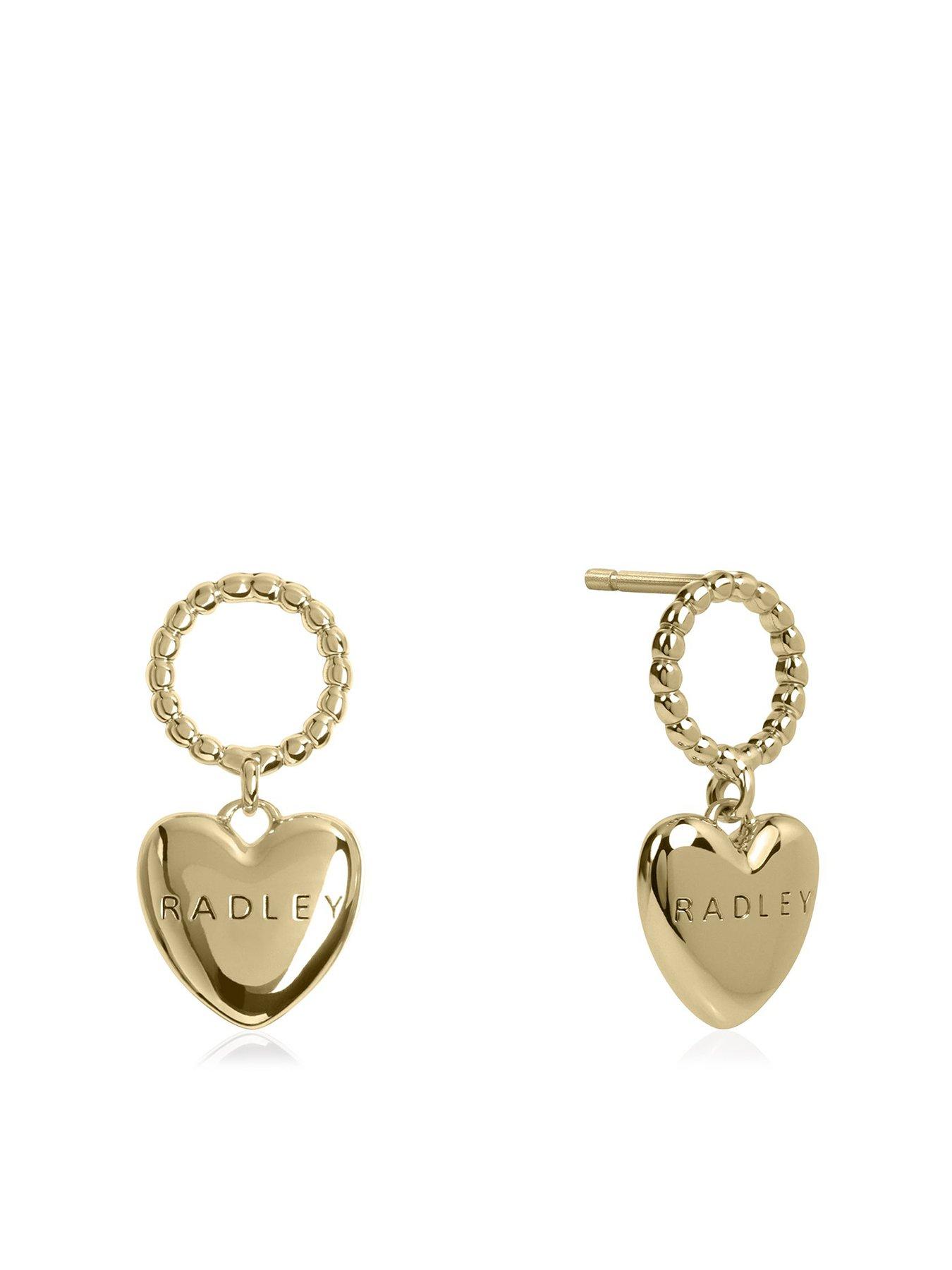 Radley 18ct Gold Plated Hanging Heart Earrings