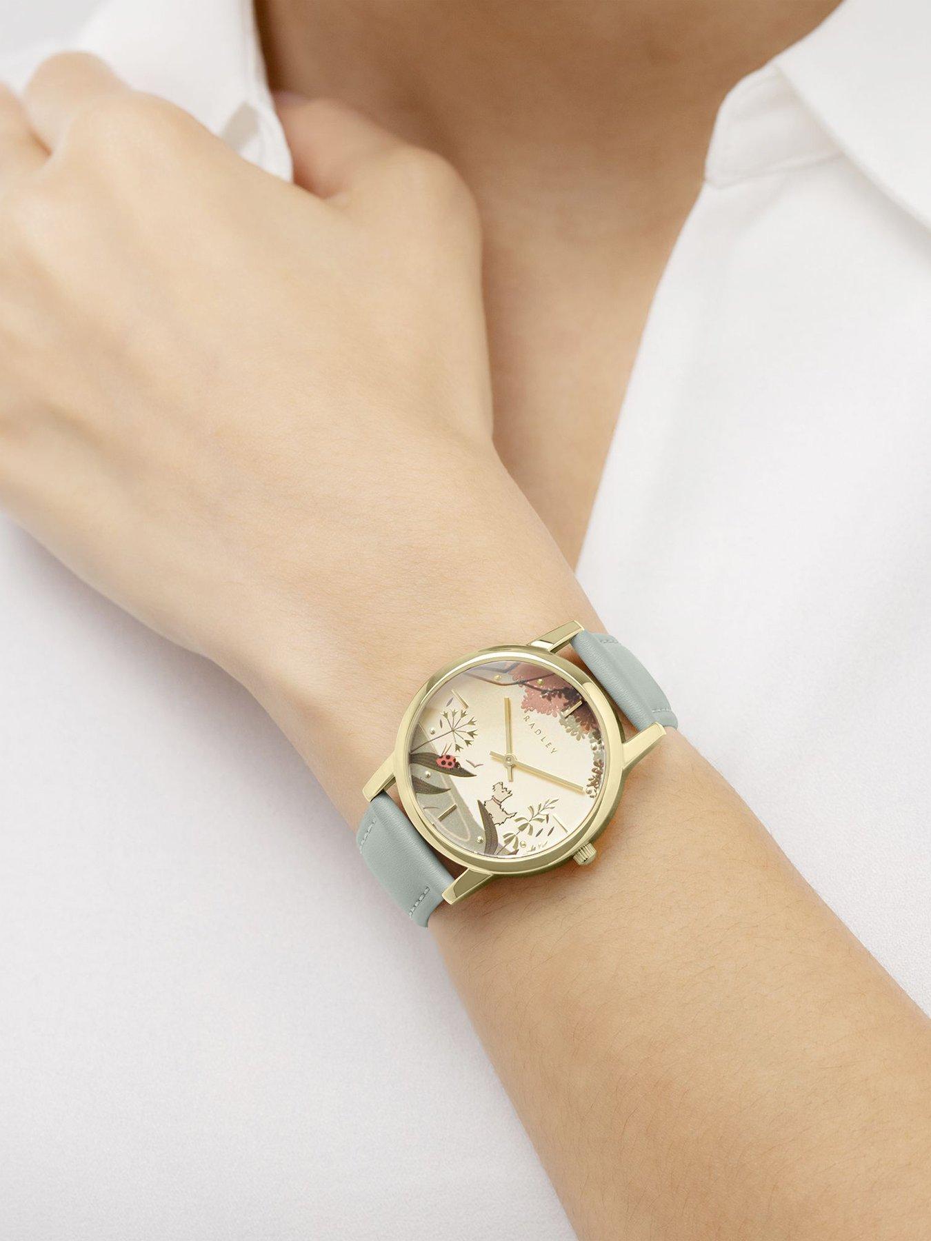 Image 3 of 4 of Radley Gold Plated 35mm Artichoke Leather Strap