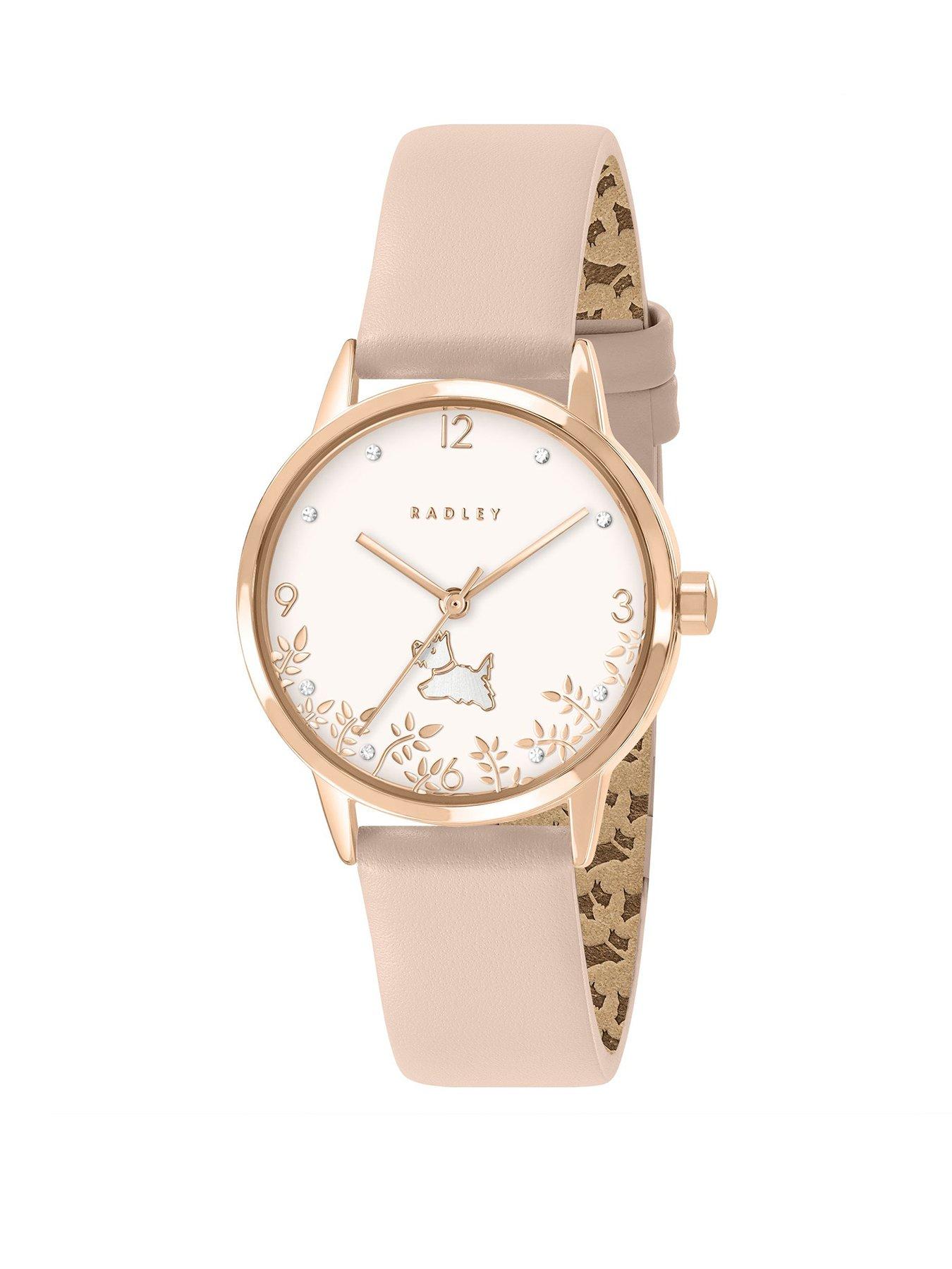  image of radley-rose-gold-plated-35mm-praire-pink-leather-strap