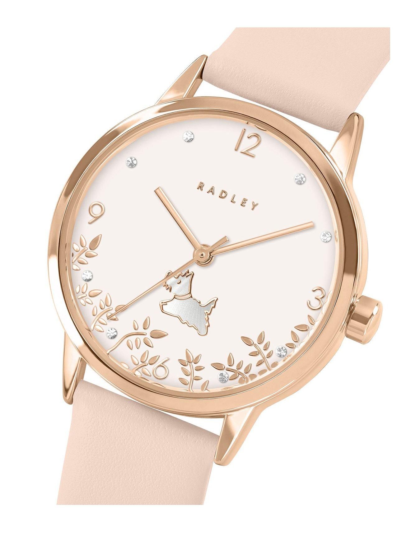  image of radley-rose-gold-plated-35mm-praire-pink-leather-strap