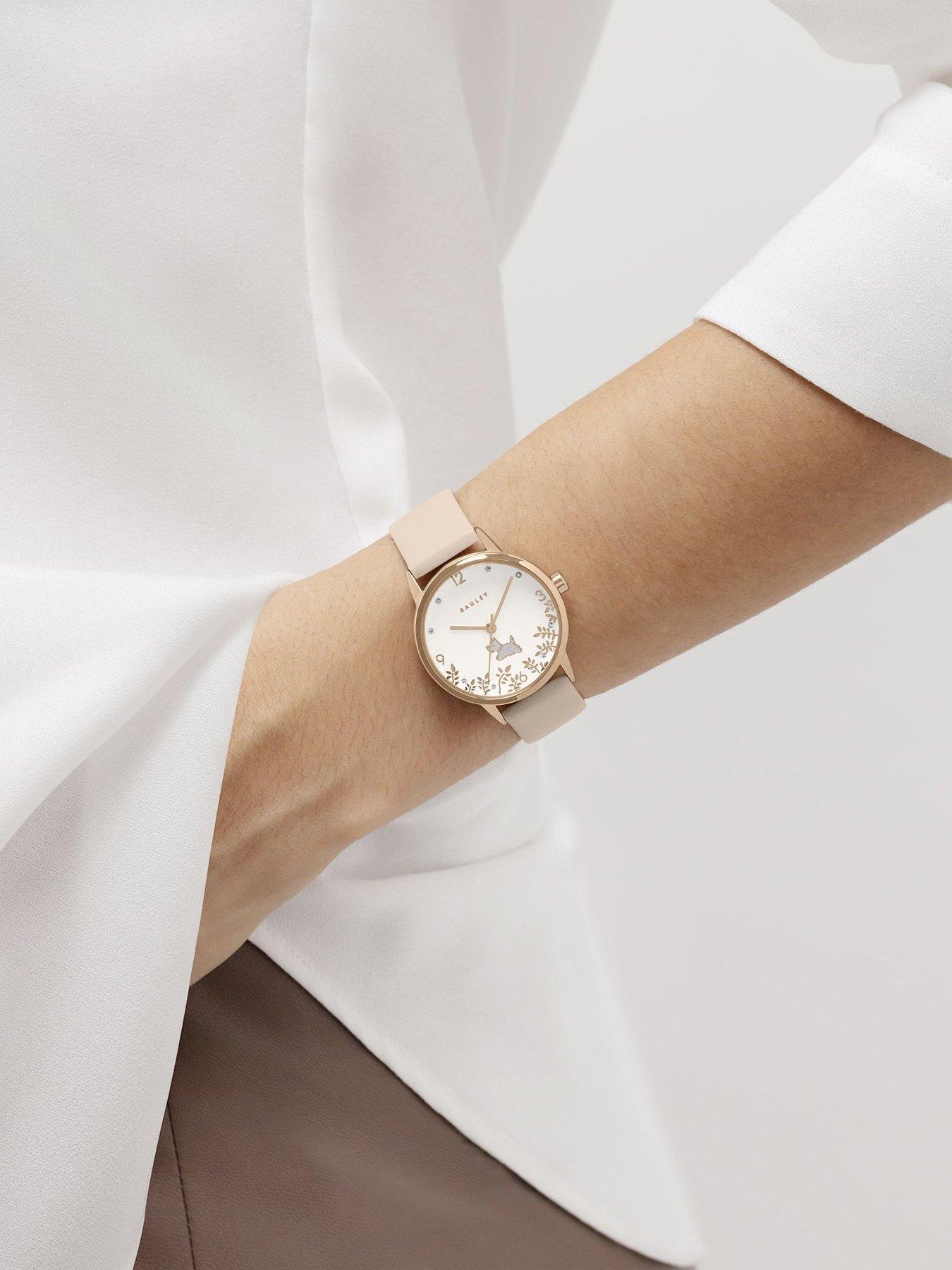  image of radley-rose-gold-plated-35mm-praire-pink-leather-strap