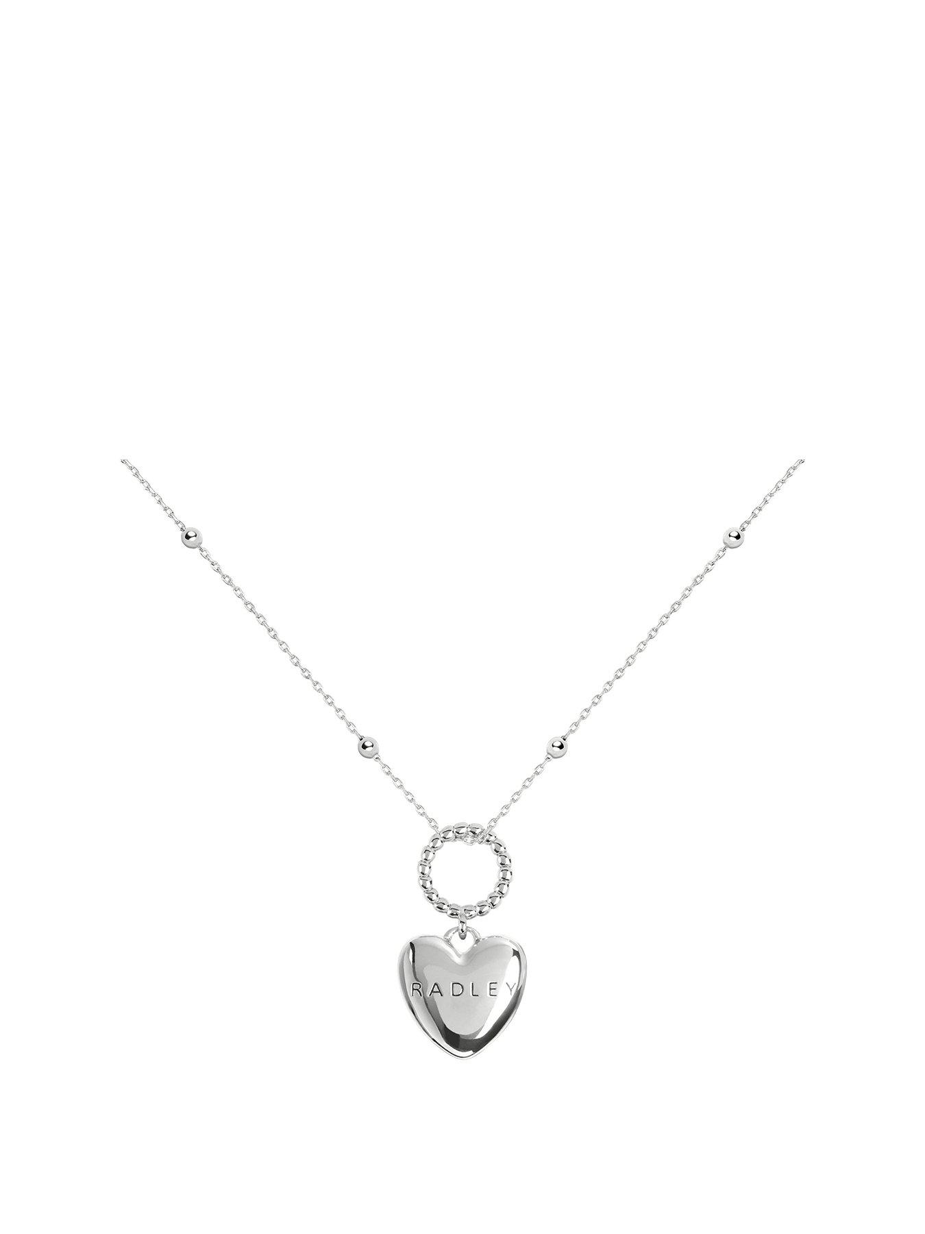 Radley Silver Plated Hanging Heart Pendant Necklace