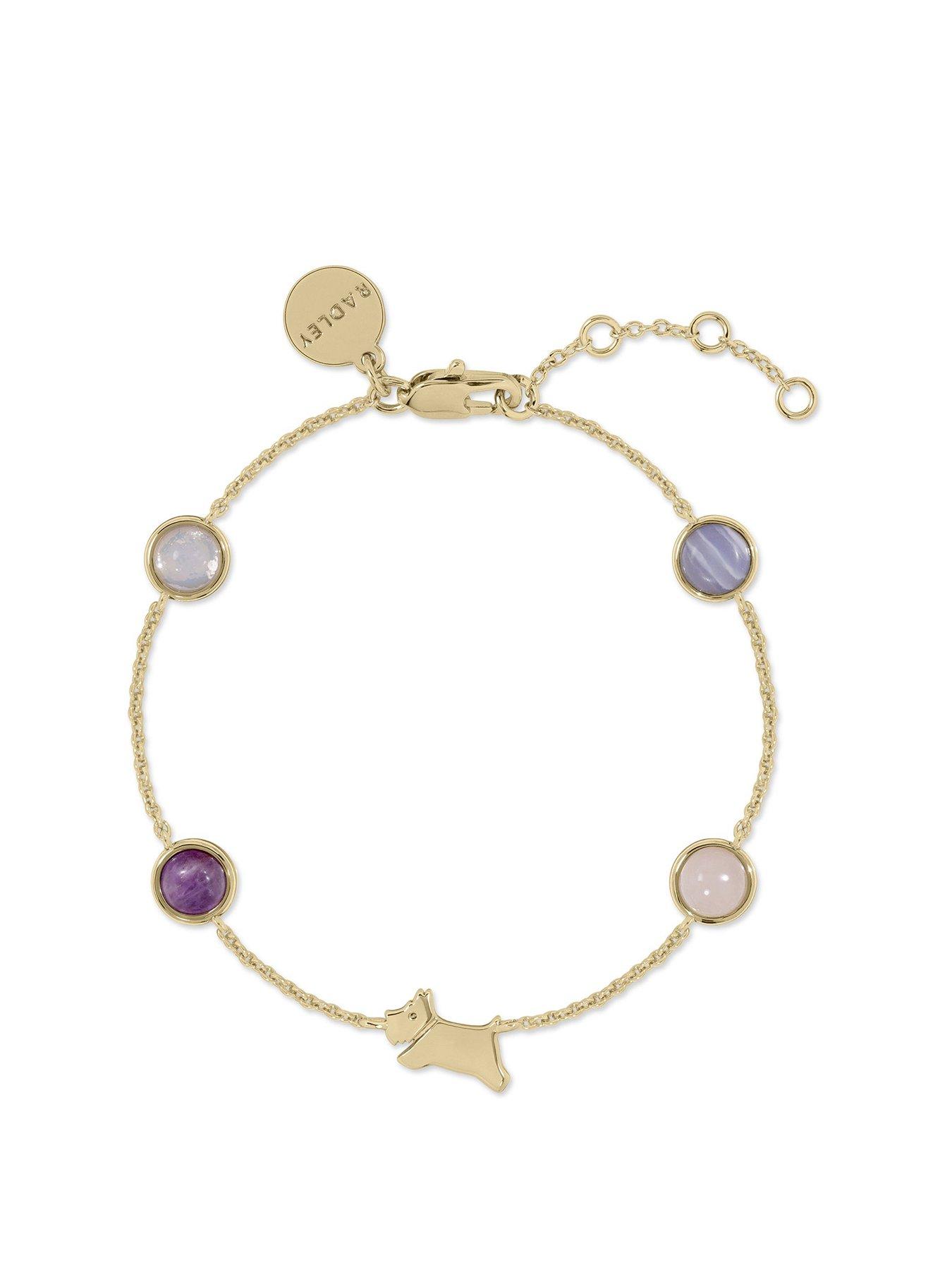  image of radley-18ct-gold-plated-multi-stone-jumping-dog-charm-bracelet