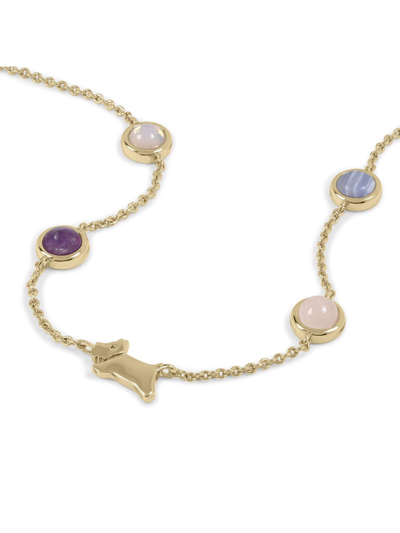  image of radley-18ct-gold-plated-multi-stone-jumping-dog-charm-bracelet