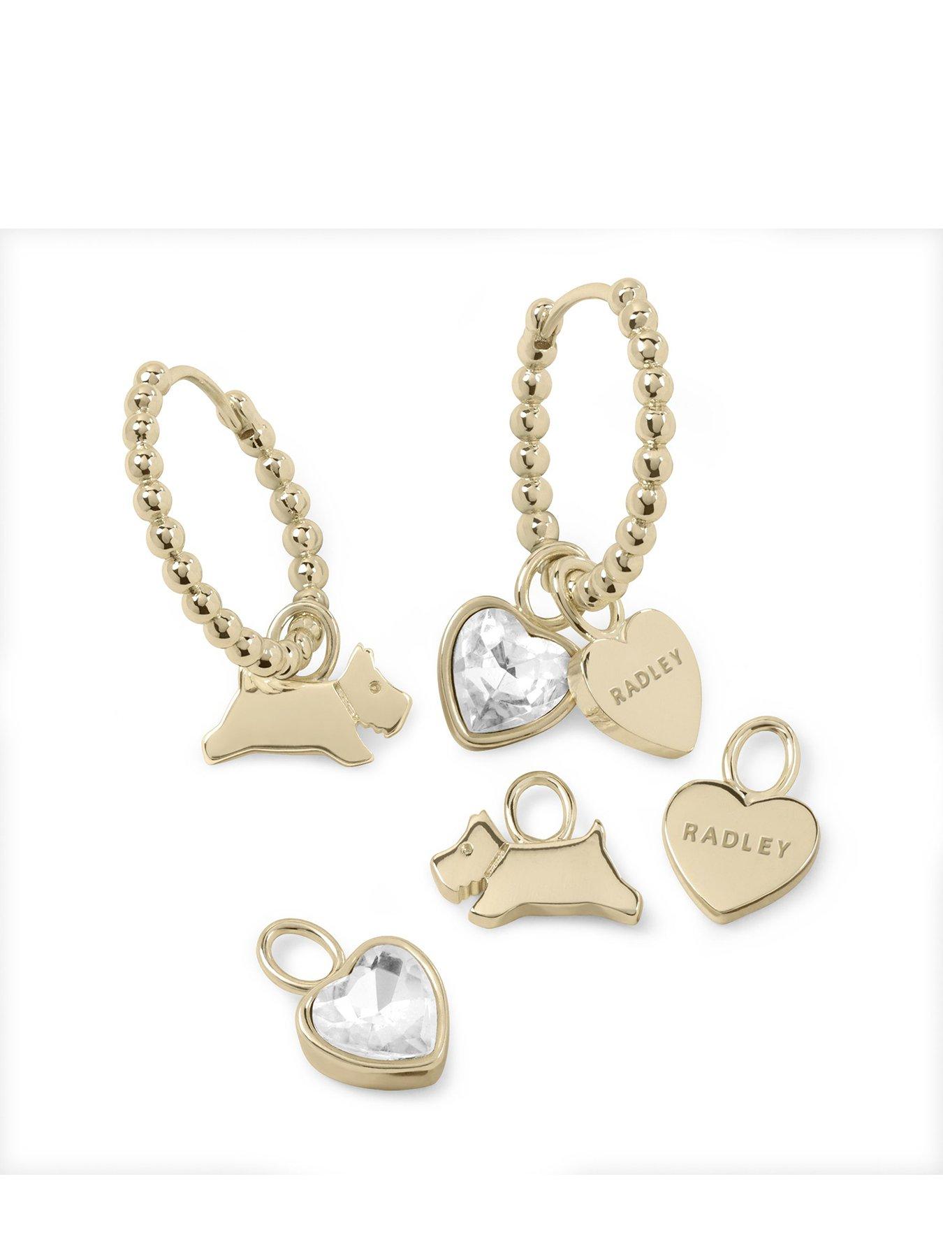  image of radley-18ct-gold-plated-bobble-hoop-earring-and-charm-set