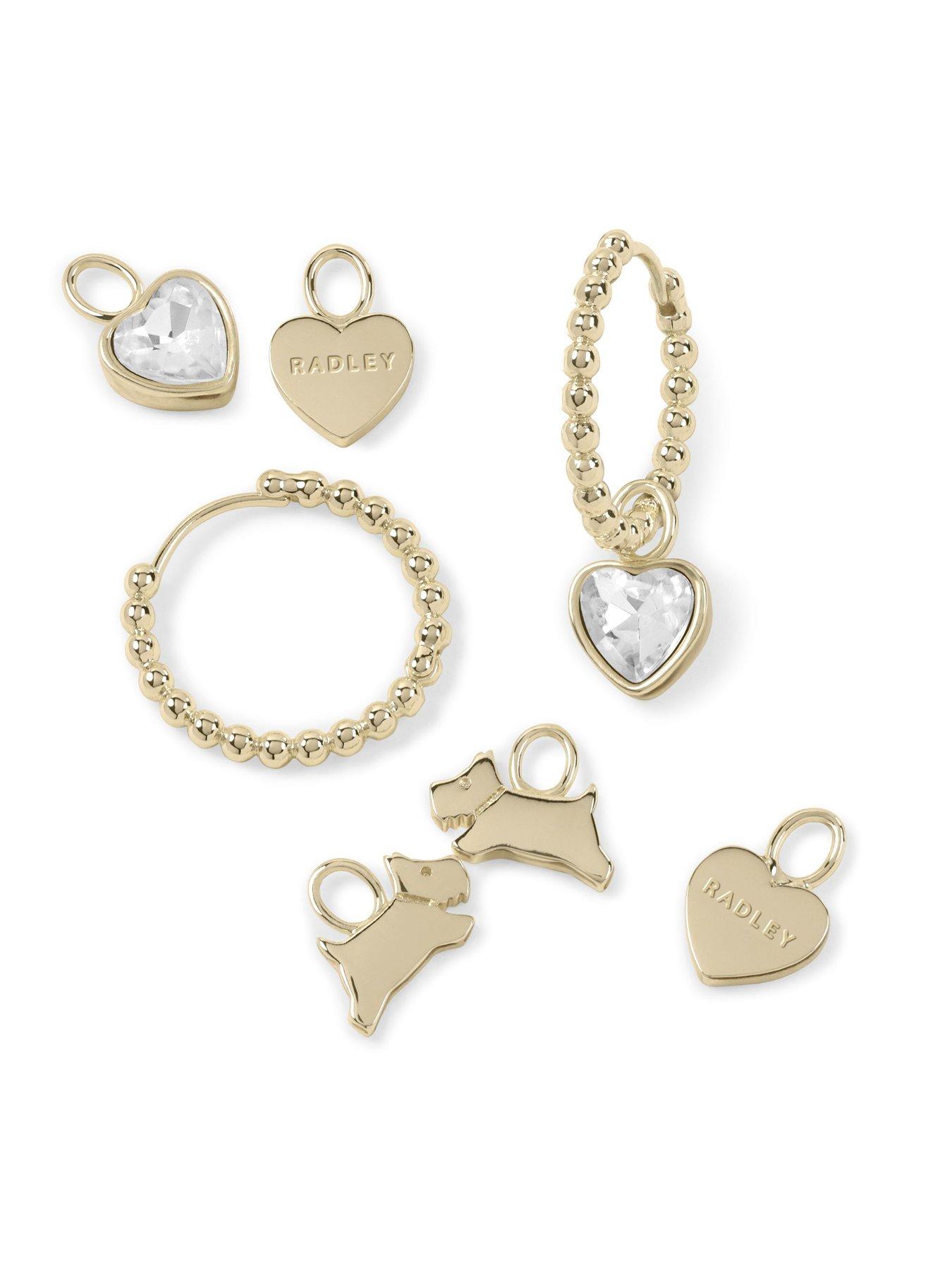  image of radley-18ct-gold-plated-bobble-hoop-earring-and-charm-set