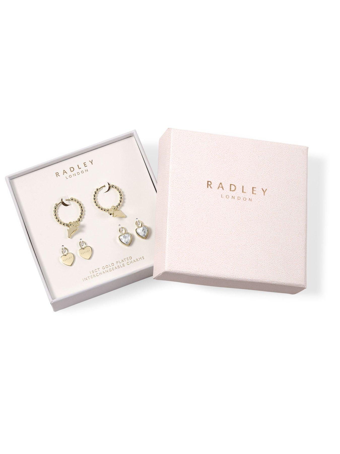  image of radley-18ct-gold-plated-bobble-hoop-earring-and-charm-set