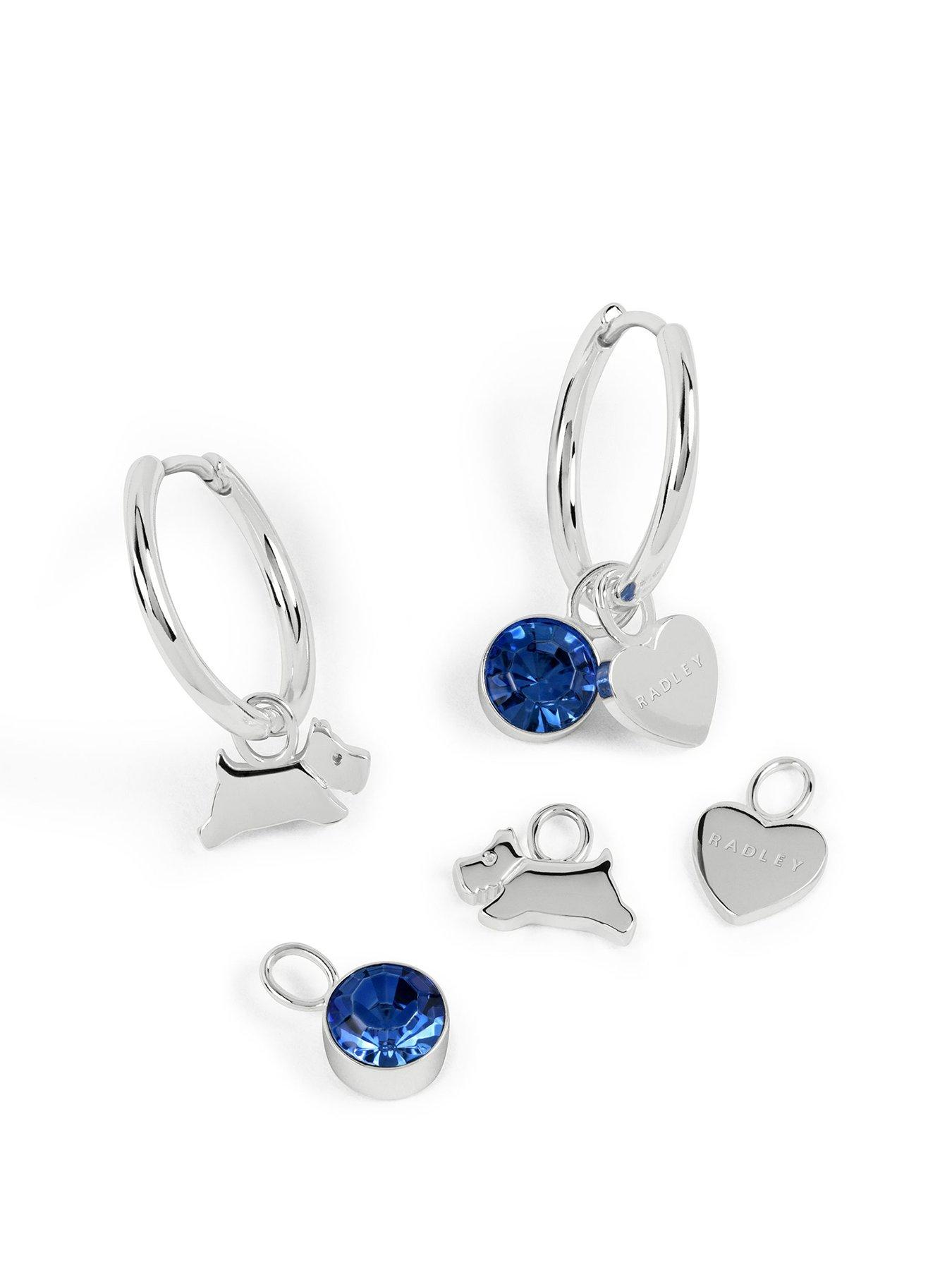 Radley Silver Plated Huggie Earring and Charm Set