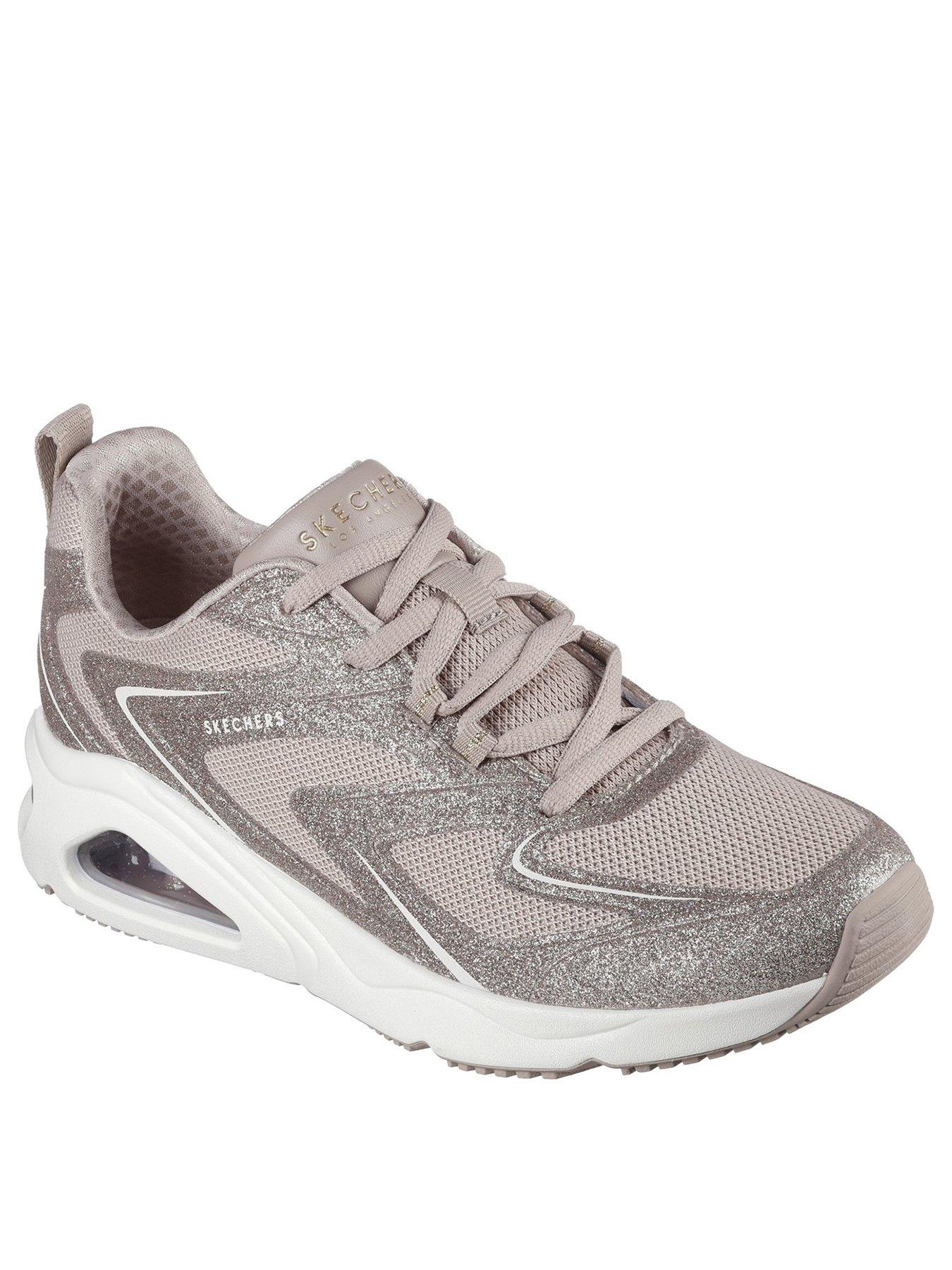  image of skechers-tres-air-uno-glit-airy-trainer-taupe