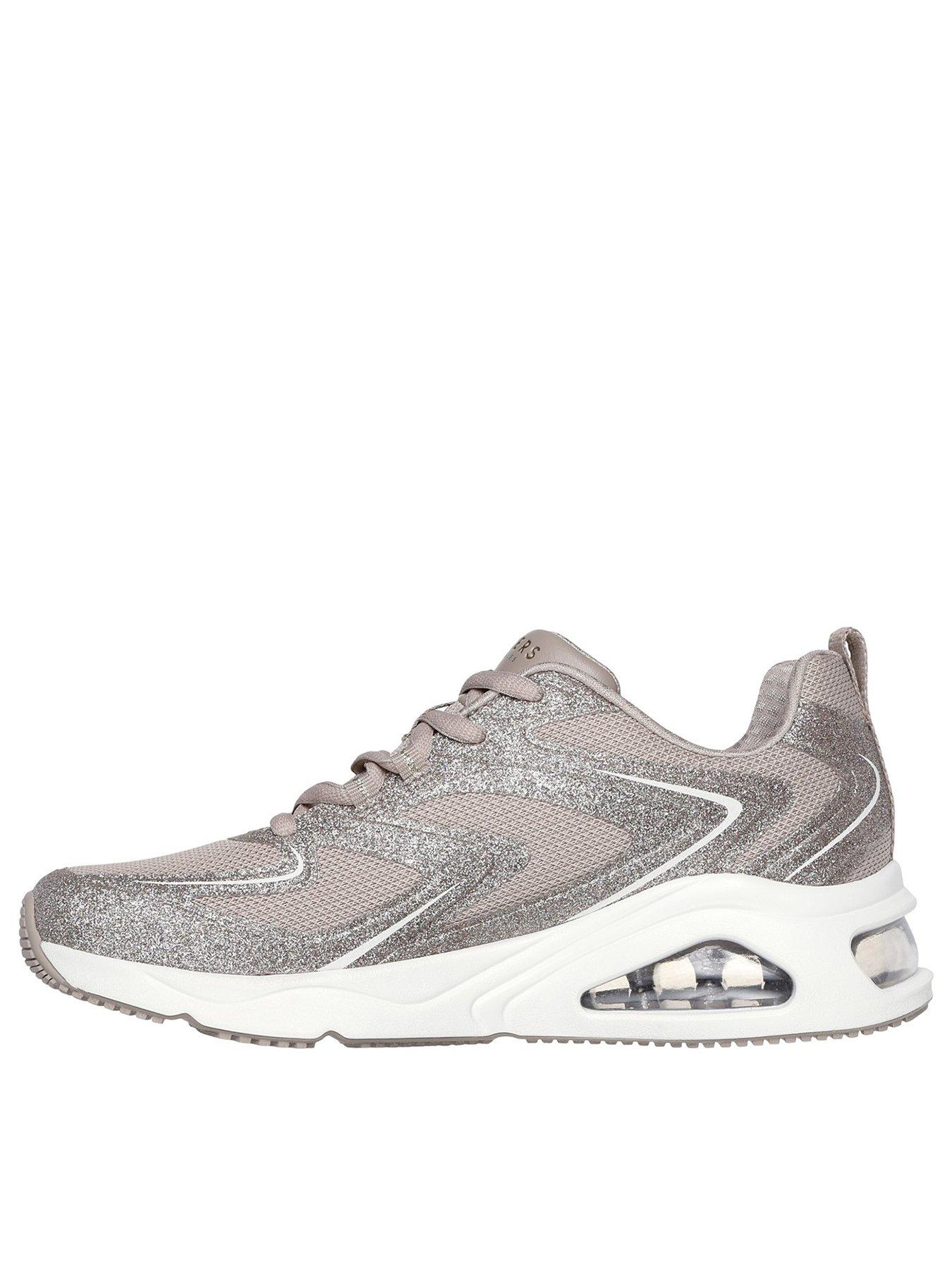  image of skechers-tres-air-uno-glit-airy-trainer-taupe