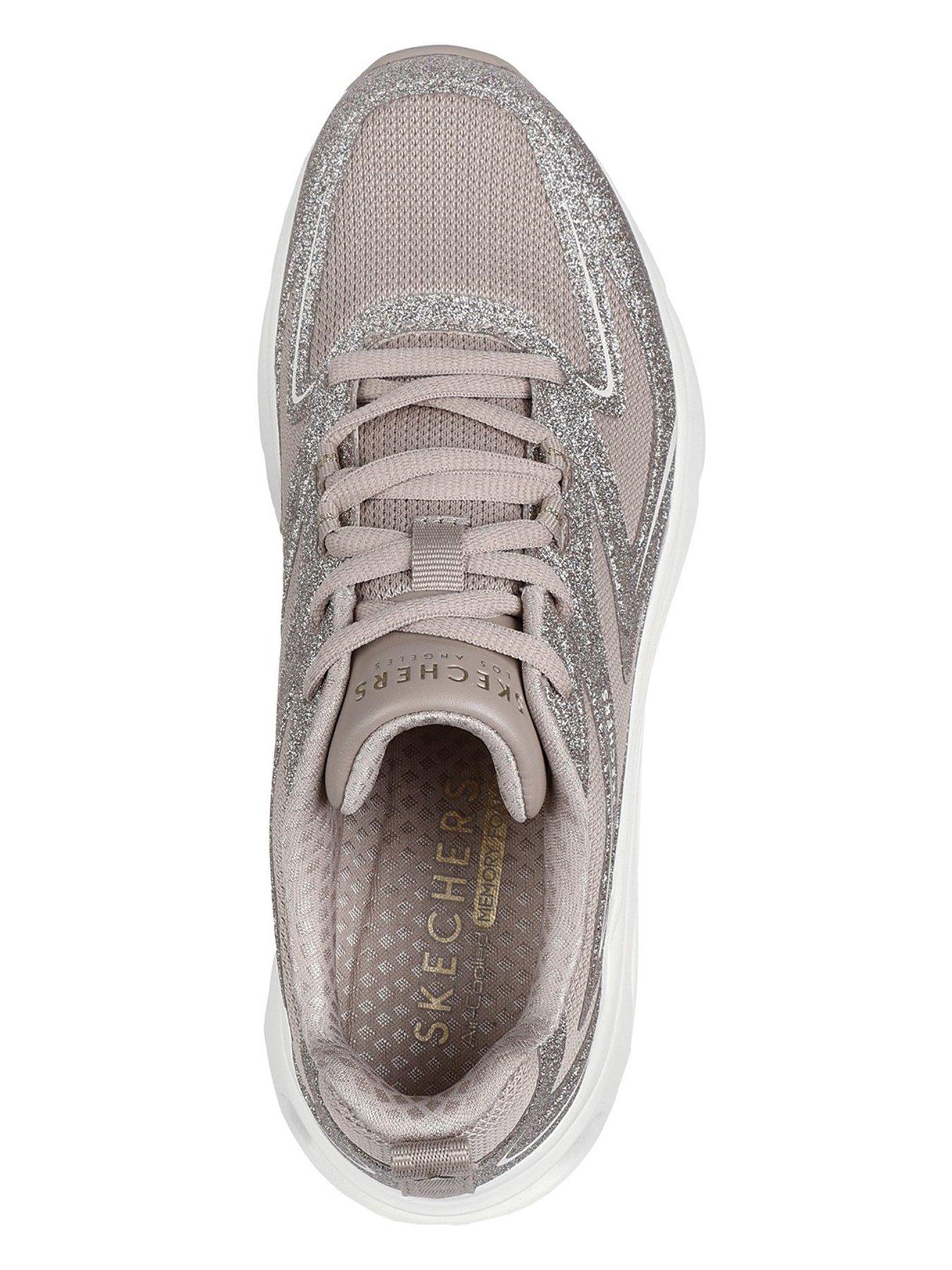  image of skechers-tres-air-uno-glit-airy-trainer-taupe