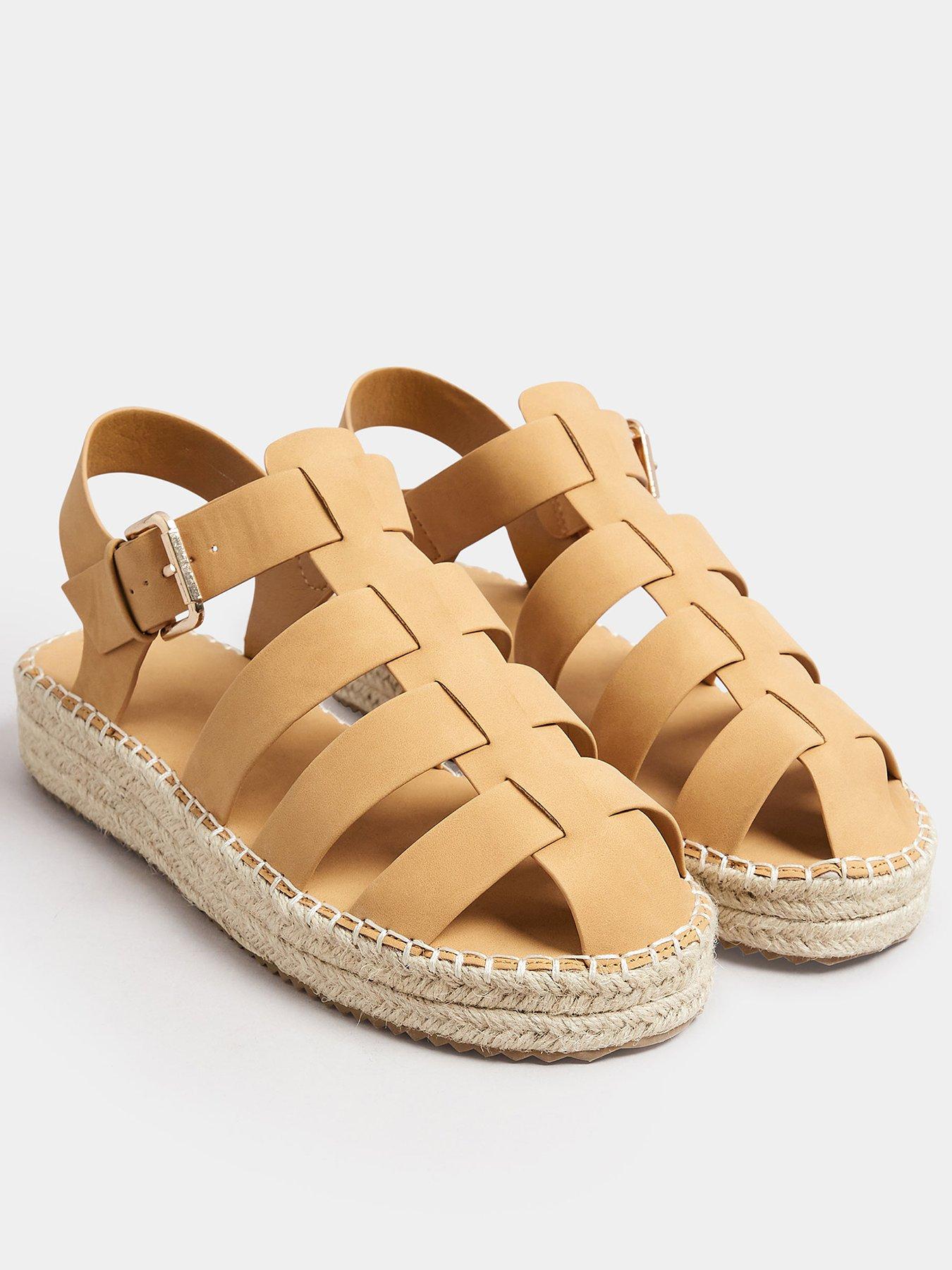 Image 1 of 5 of Yours Extra Wide Fit Flatform Fisherman Sandals - Natural