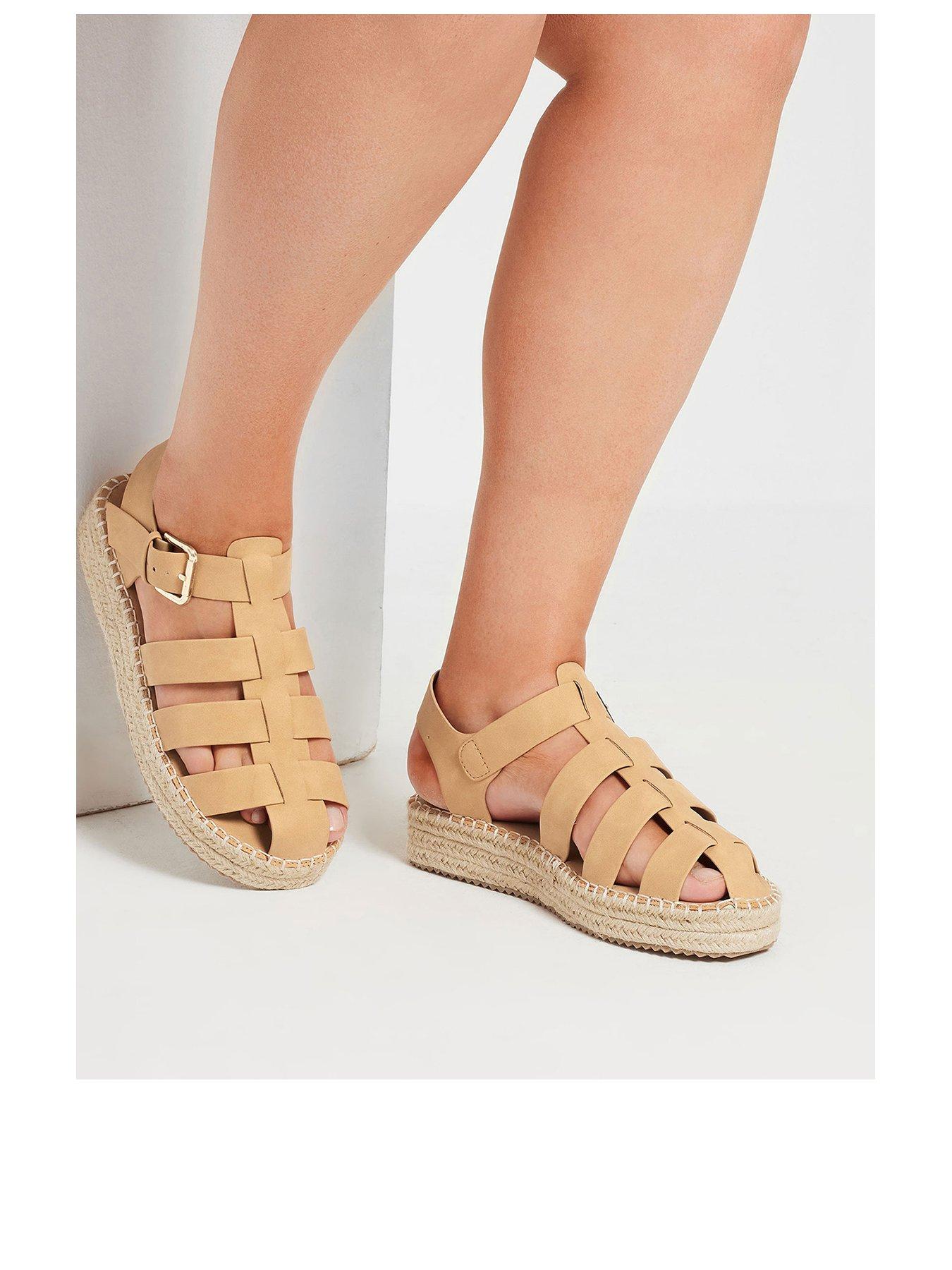 Image 2 of 5 of Yours Extra Wide Fit Flatform Fisherman Sandals - Natural