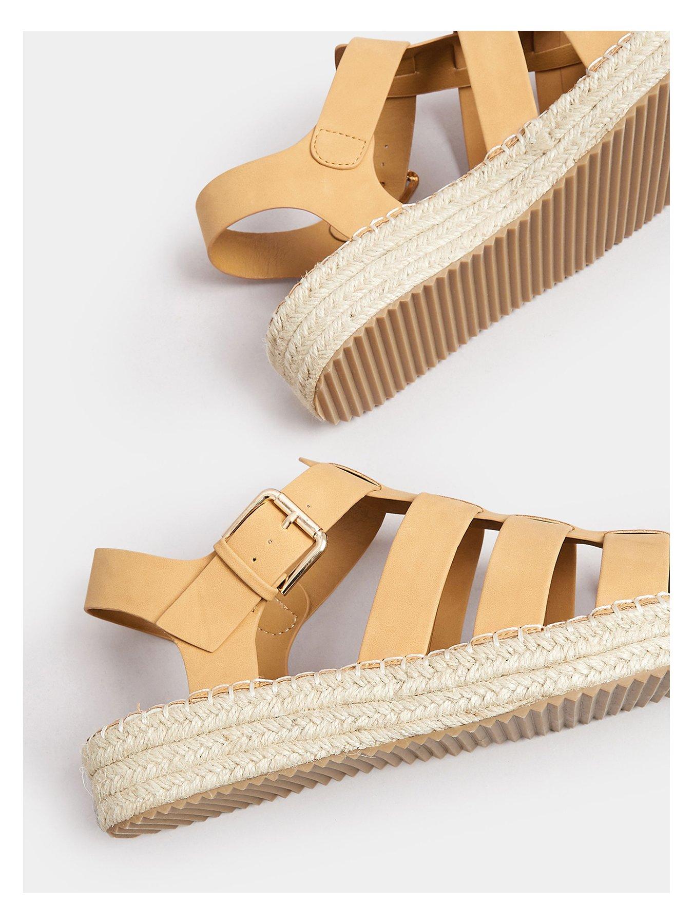 Image 4 of 5 of Yours Extra Wide Fit Flatform Fisherman Sandals - Natural