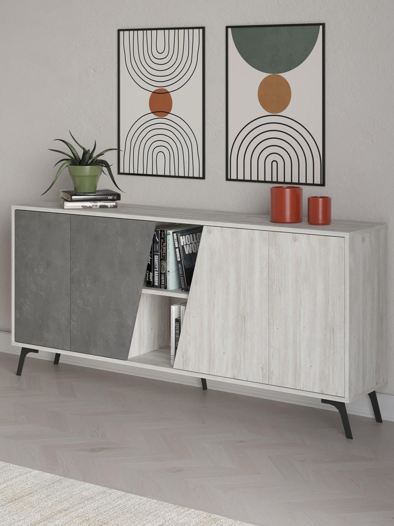 Image 3 of 6 of Decortie Fiona Large Sideboard - White/grey