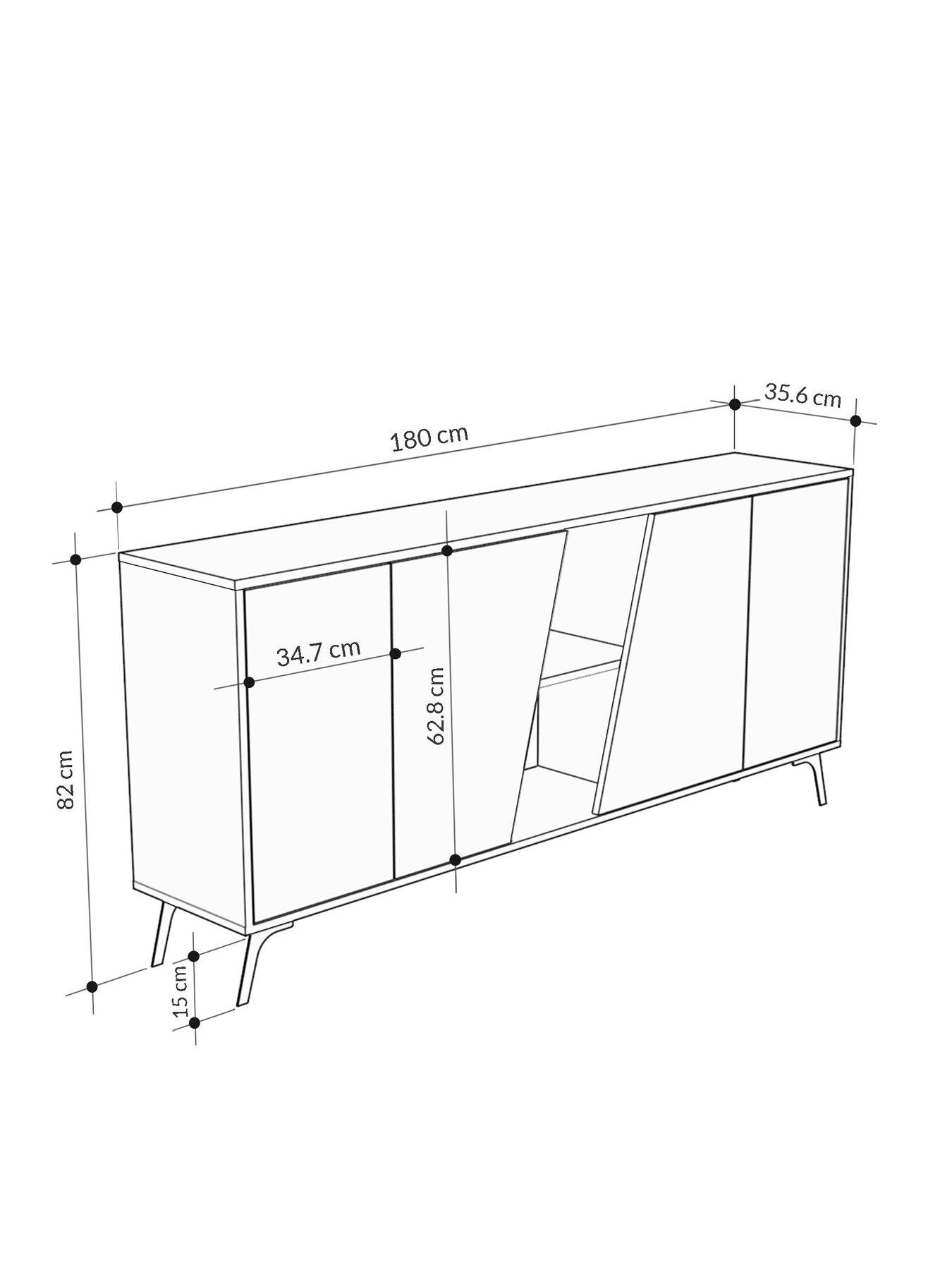 Image 5 of 6 of Decortie Fiona Large Sideboard - White/grey