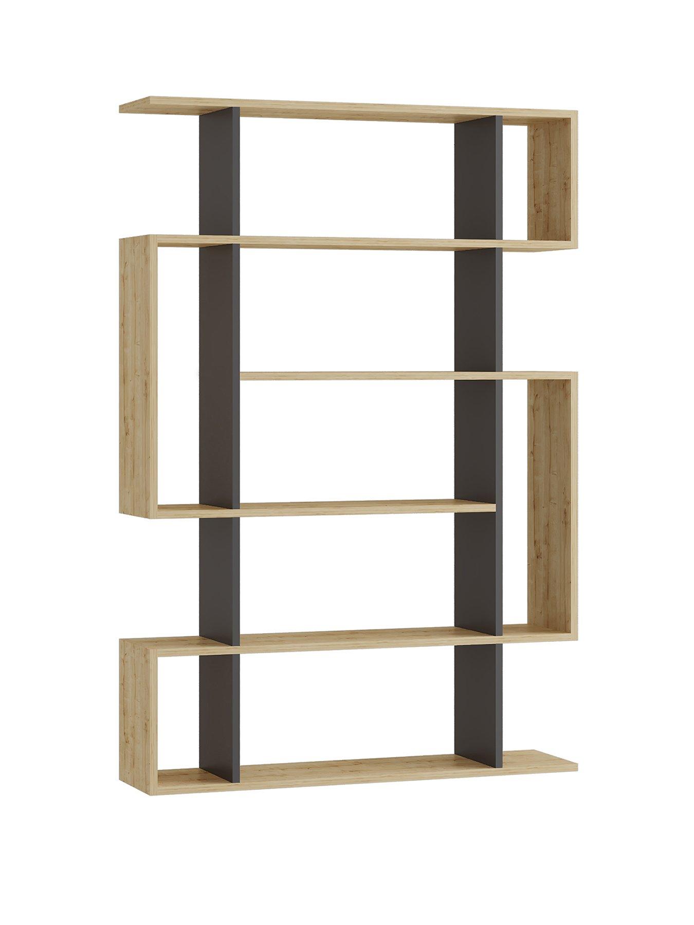 stillFront image of decortie-mito-bookcase-sapphire-oakanthracite