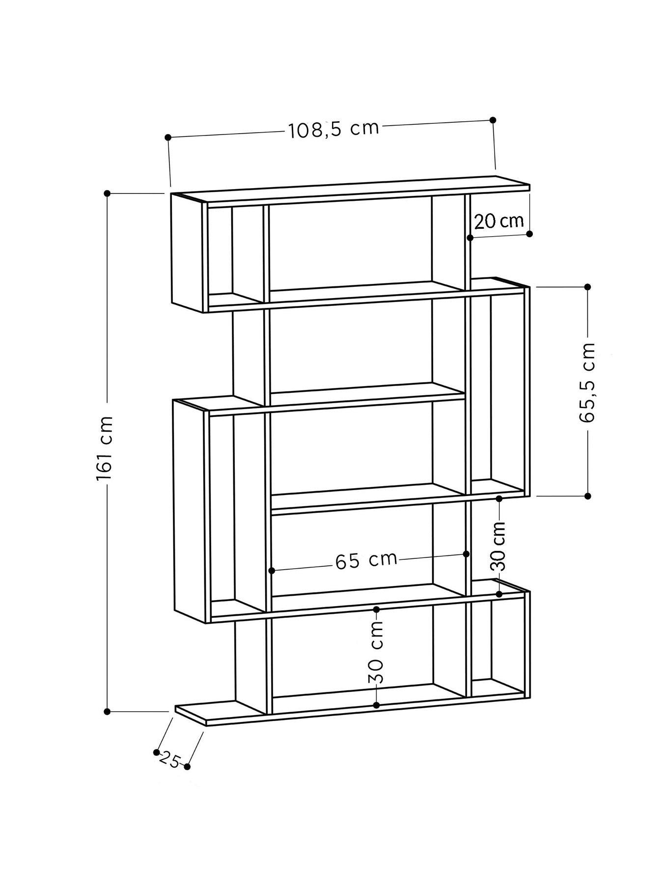  image of decortie-mito-bookcase-sapphire-oakanthracite
