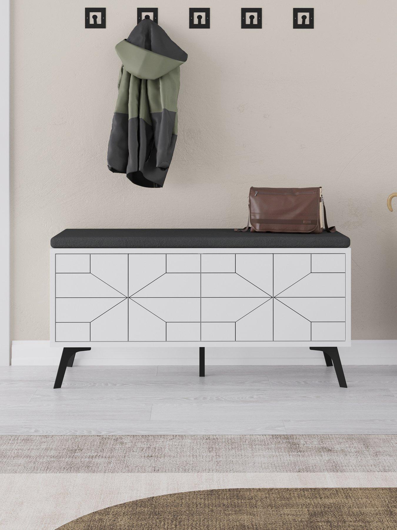 Decortie Dune Hallway Storage Bench - White