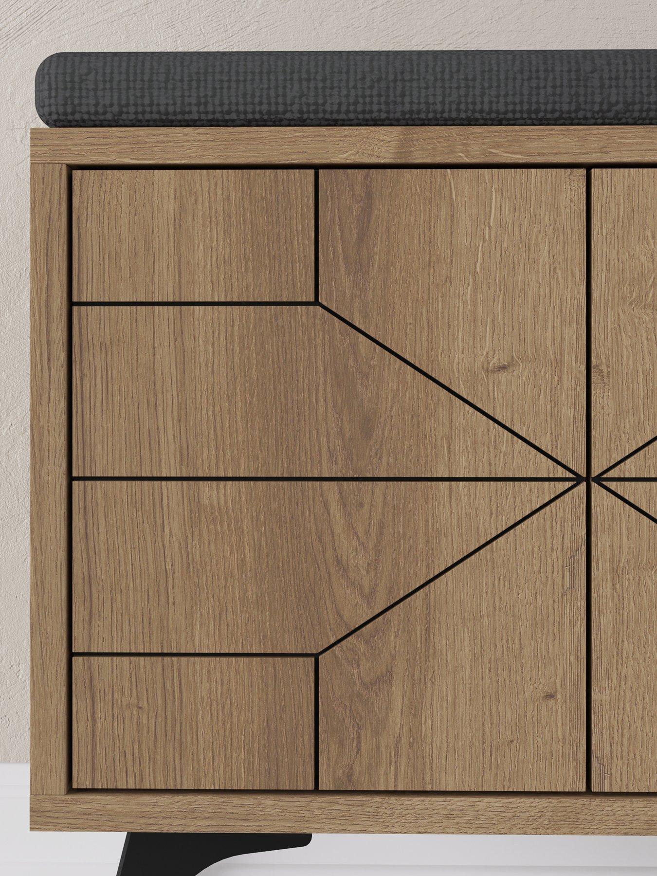 Image 4 of 6 of Decortie Dune Hallway Storage Bench - Dark Oak