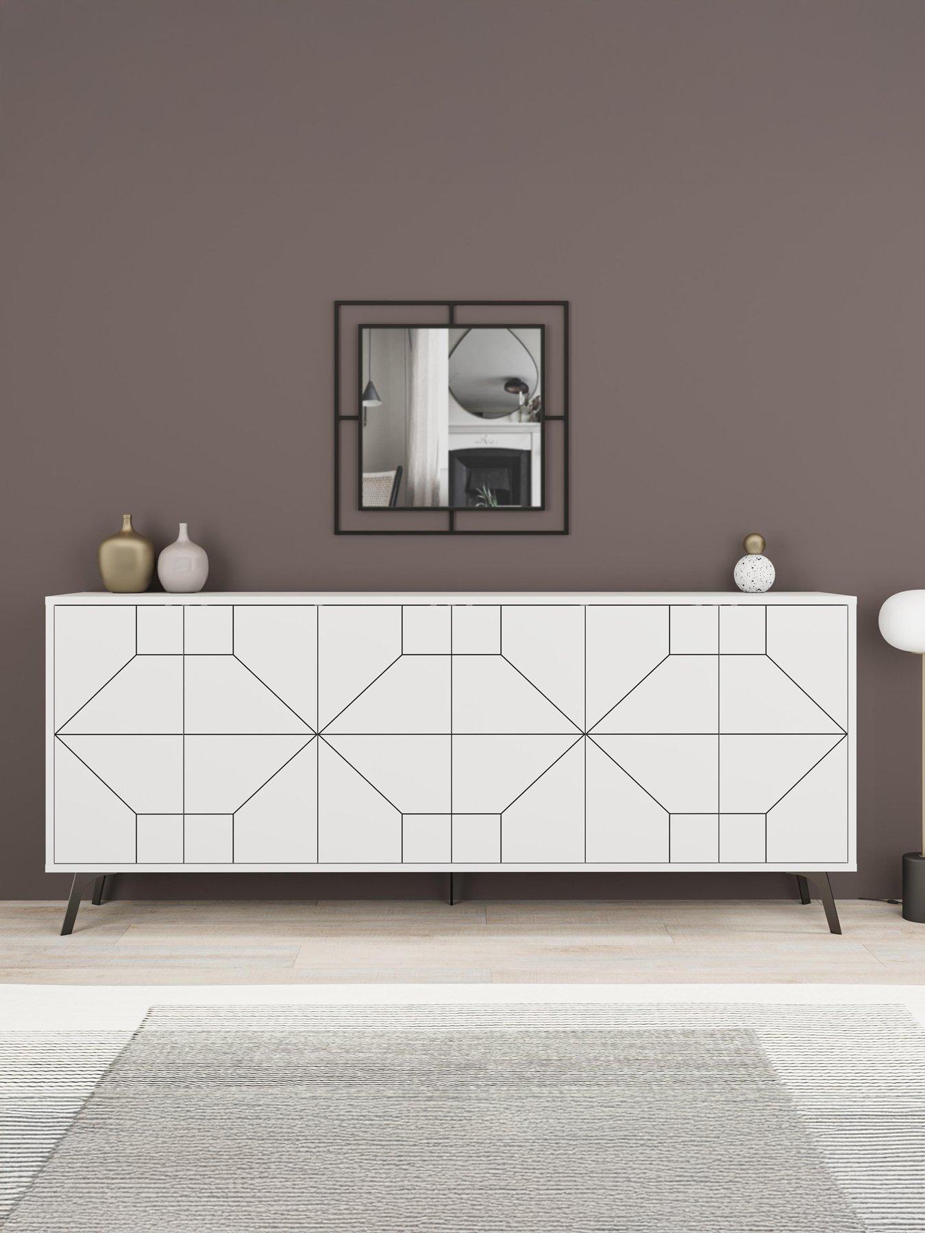 Decortie Dune Large 6 Door Sideboard - White