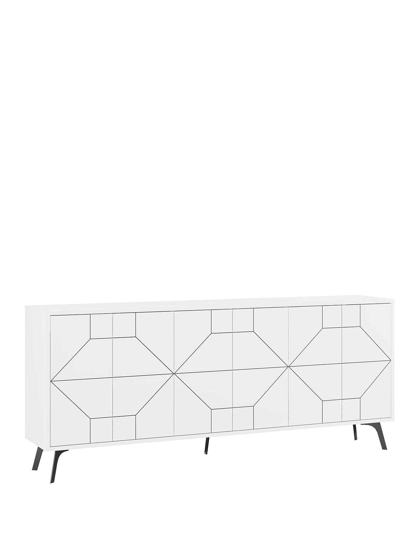 Image 2 of 8 of Decortie Dune Large 6 Door&nbsp;Sideboard - White
