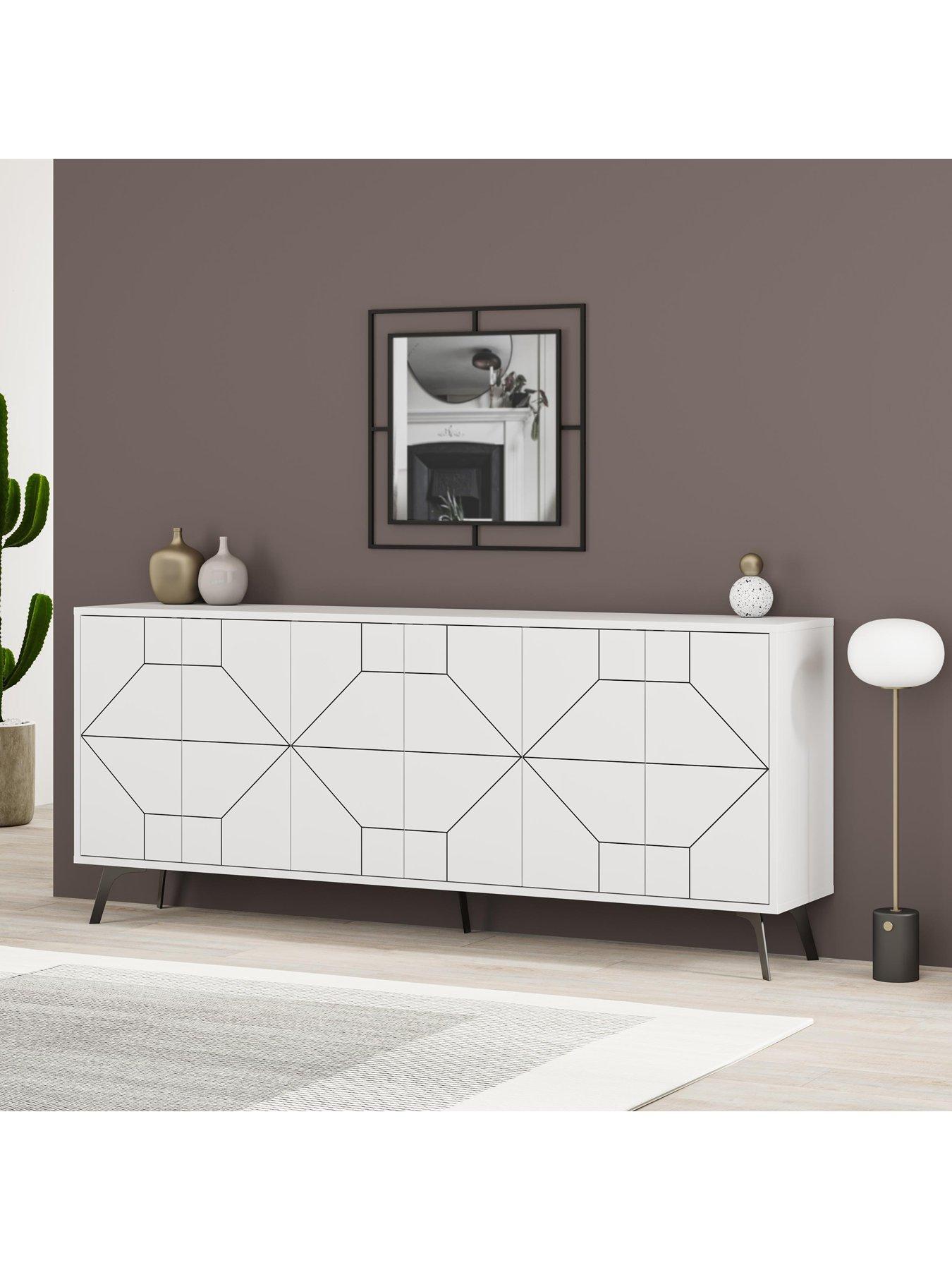 Image 3 of 8 of Decortie Dune Large 6 Door&nbsp;Sideboard - White