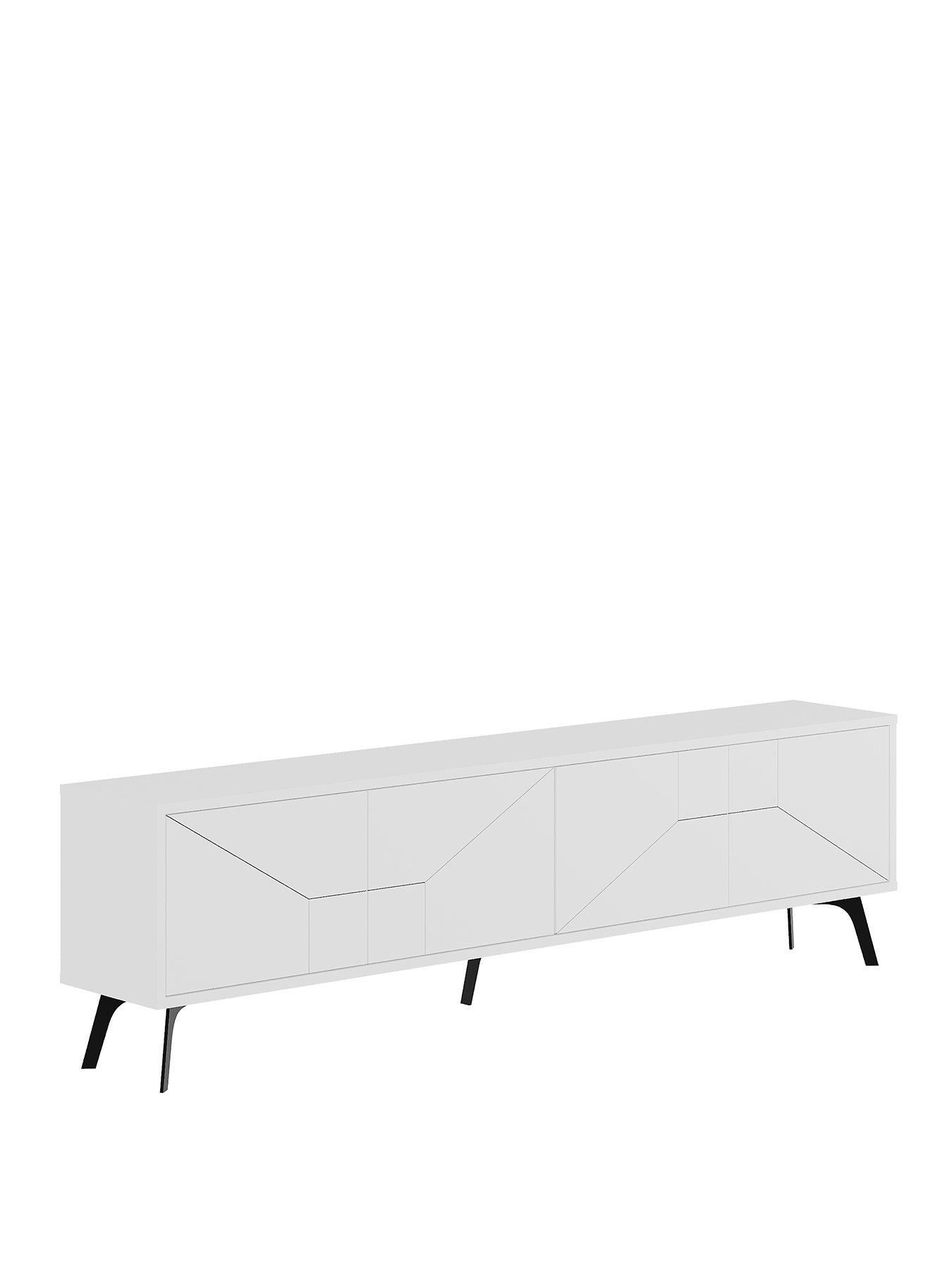 Image 2 of 7 of Decortie Dune Tv Stand - White