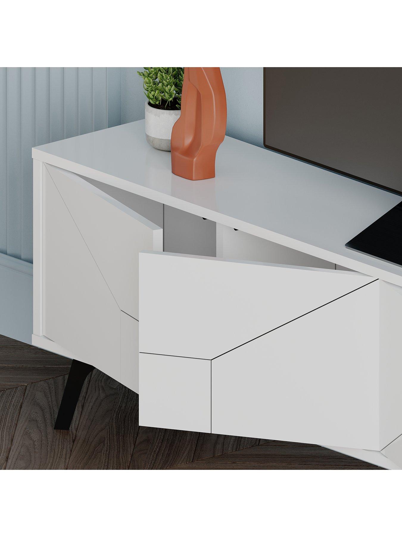 Image 5 of 7 of Decortie Dune Tv Stand - White
