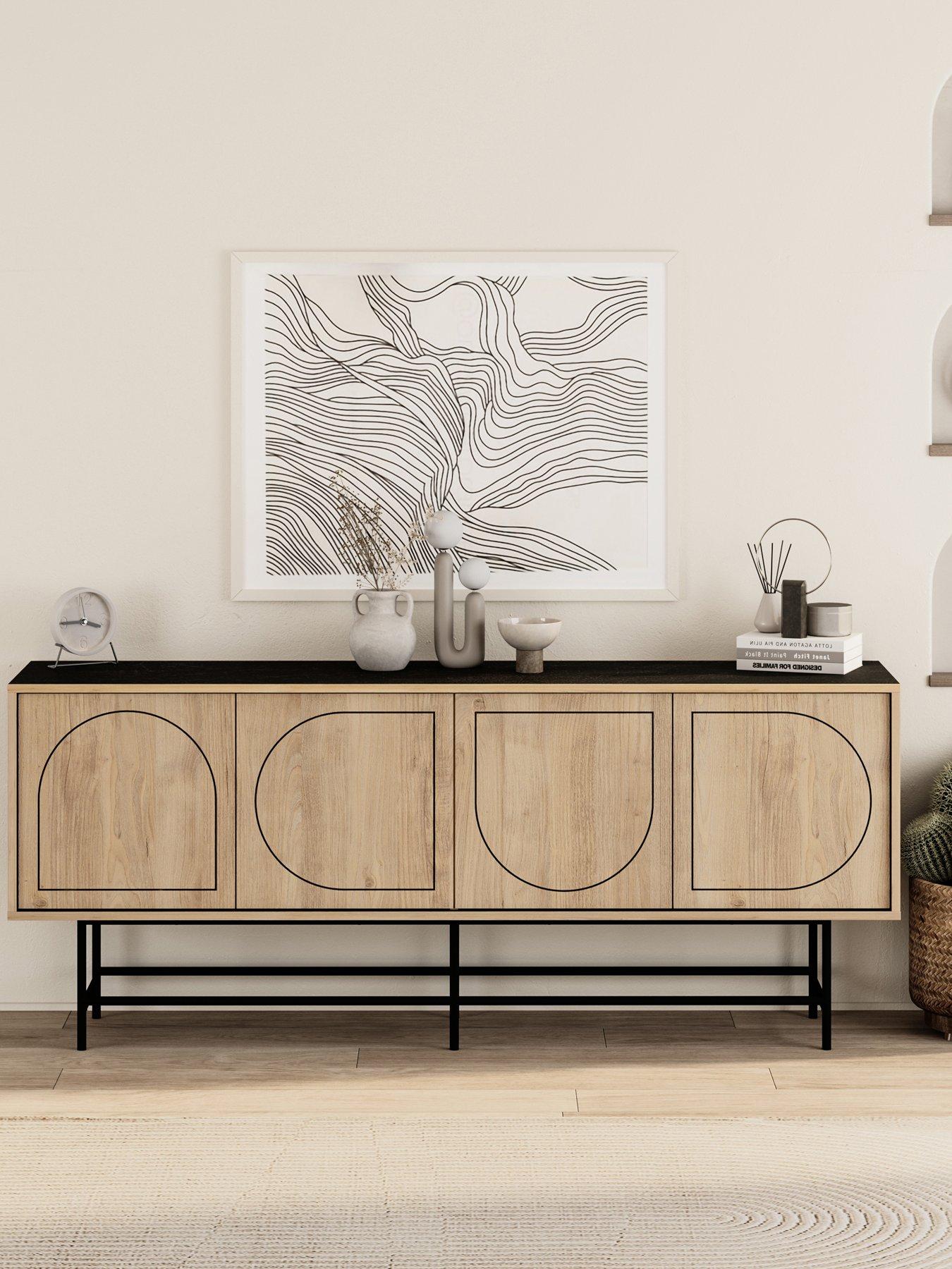 Image 1 of 7 of Decortie Joji Sideboard - Oak/black