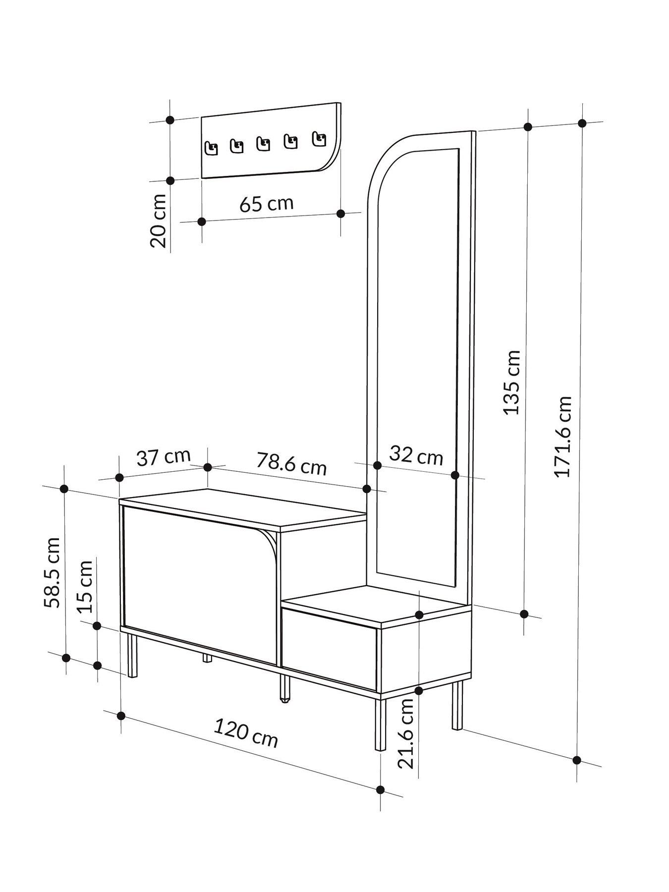  image of decortie-mila-hallway-shoe-cabinet-coat-hooks-sandstone