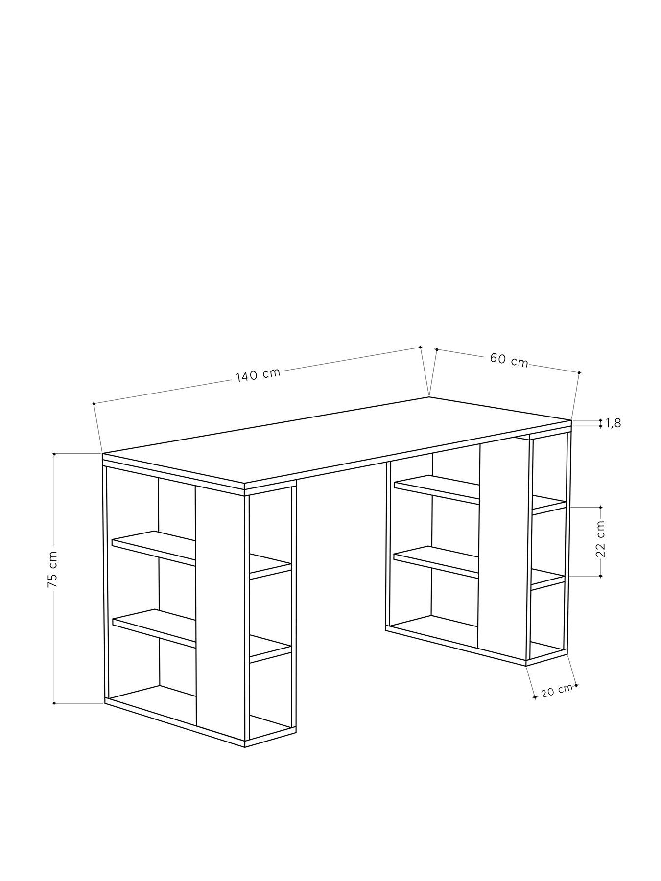 Image 3 of 4 of Decortie Colmar Desk - White/mocha