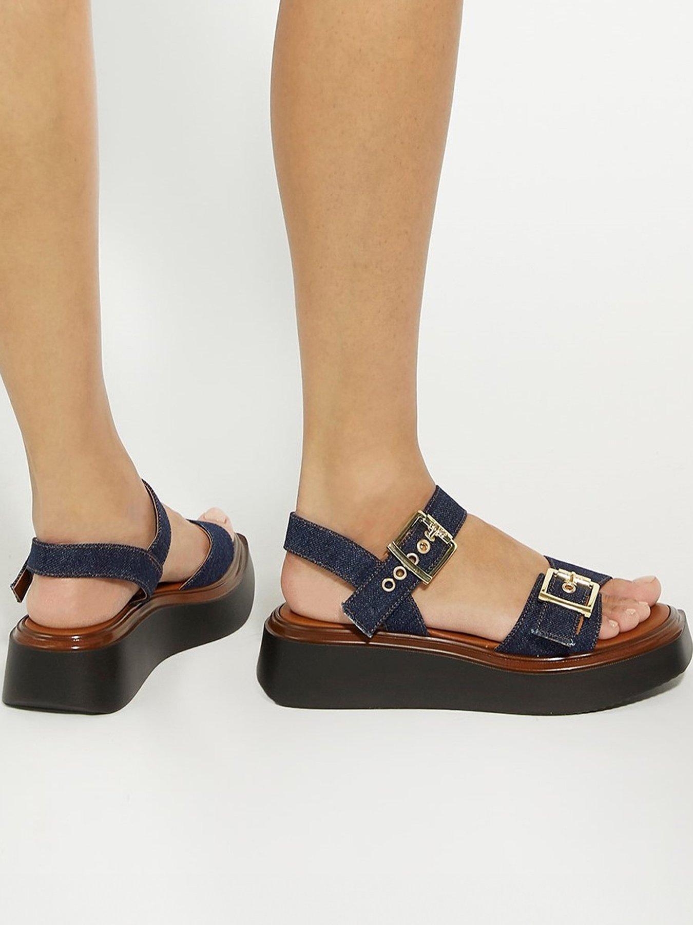  image of dune-london-loells-flatform-sandals-denim