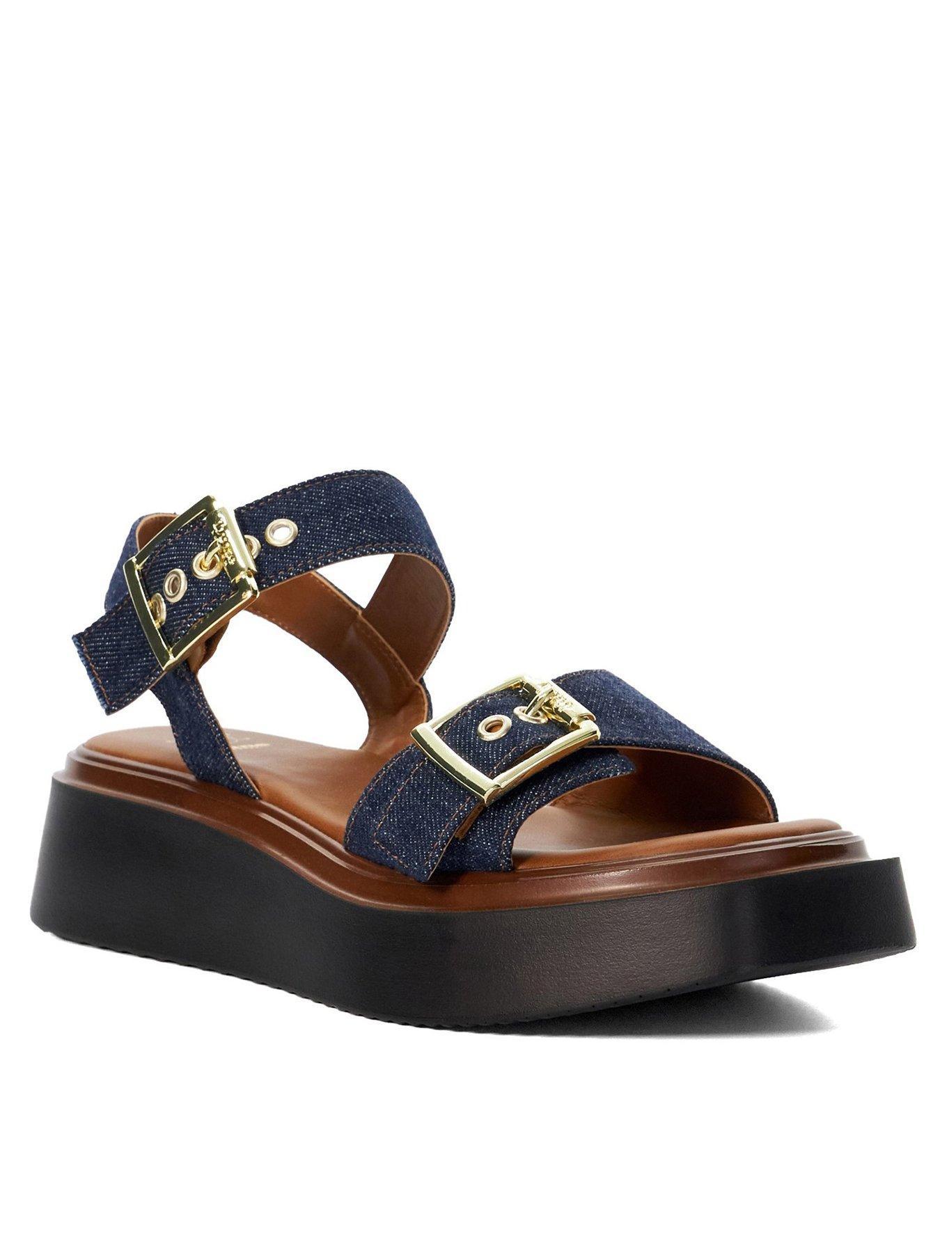  image of dune-london-loells-flatform-sandals-denim