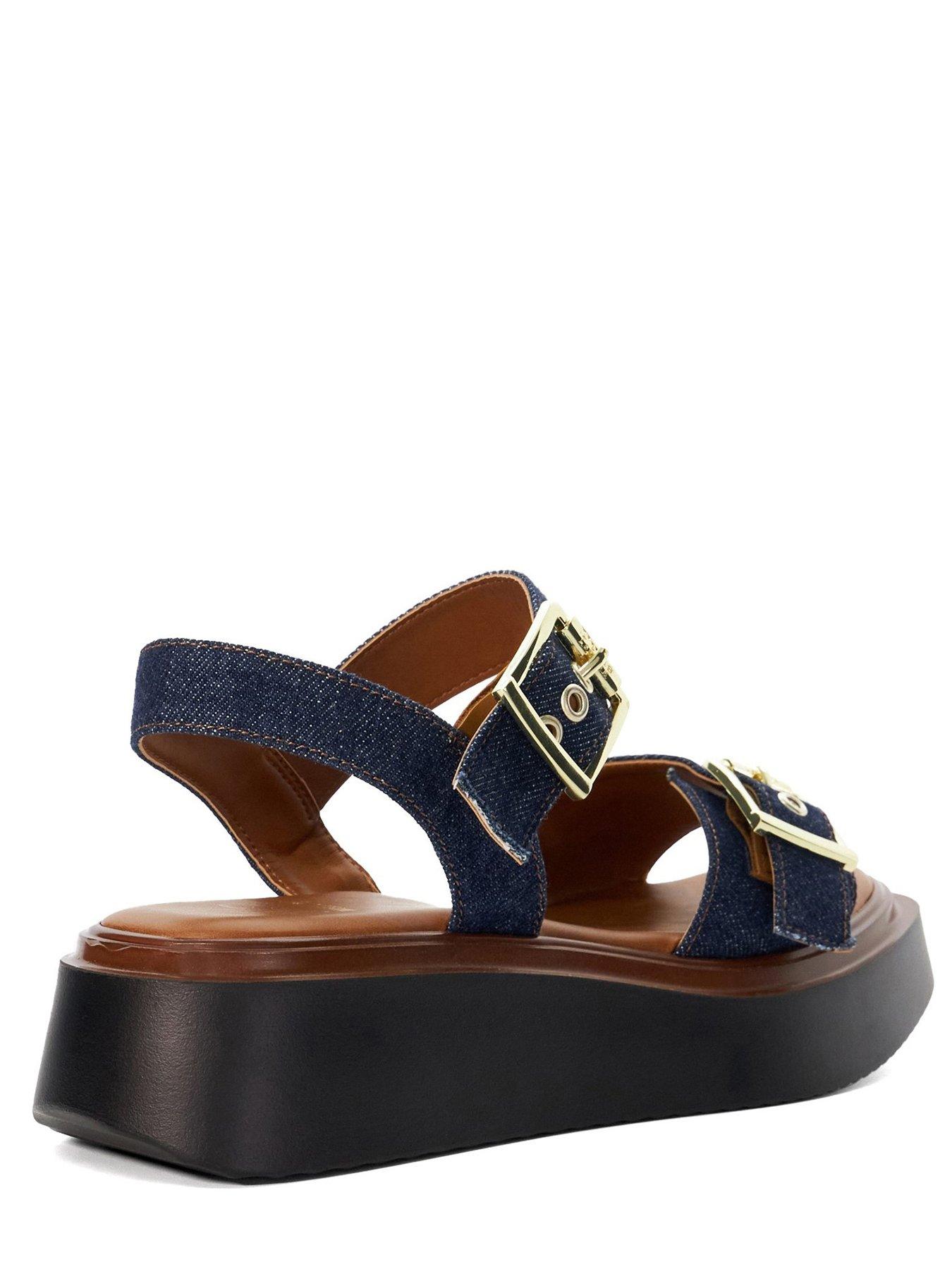  image of dune-london-loells-flatform-sandals-denim