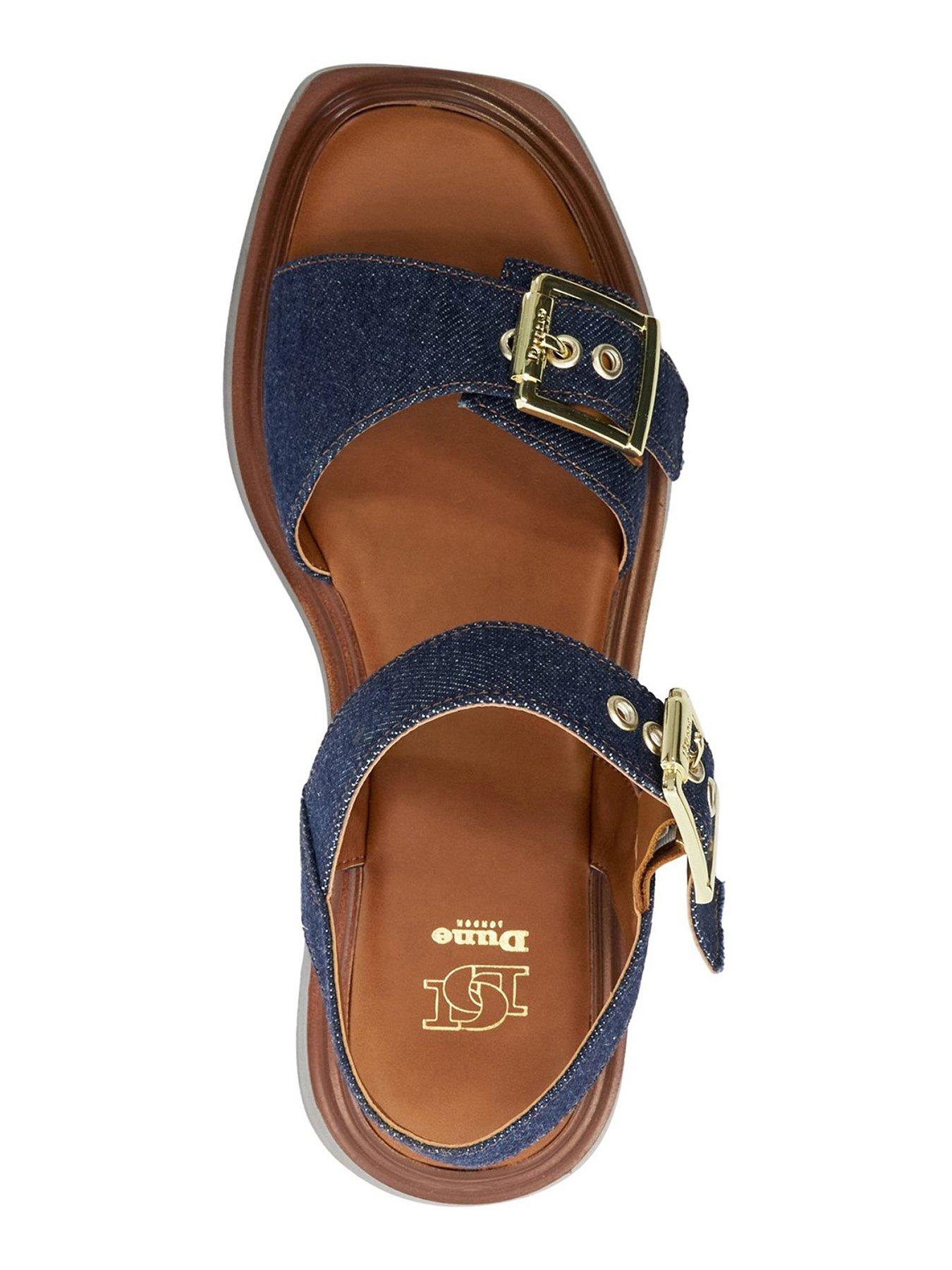  image of dune-london-loells-flatform-sandals-denim