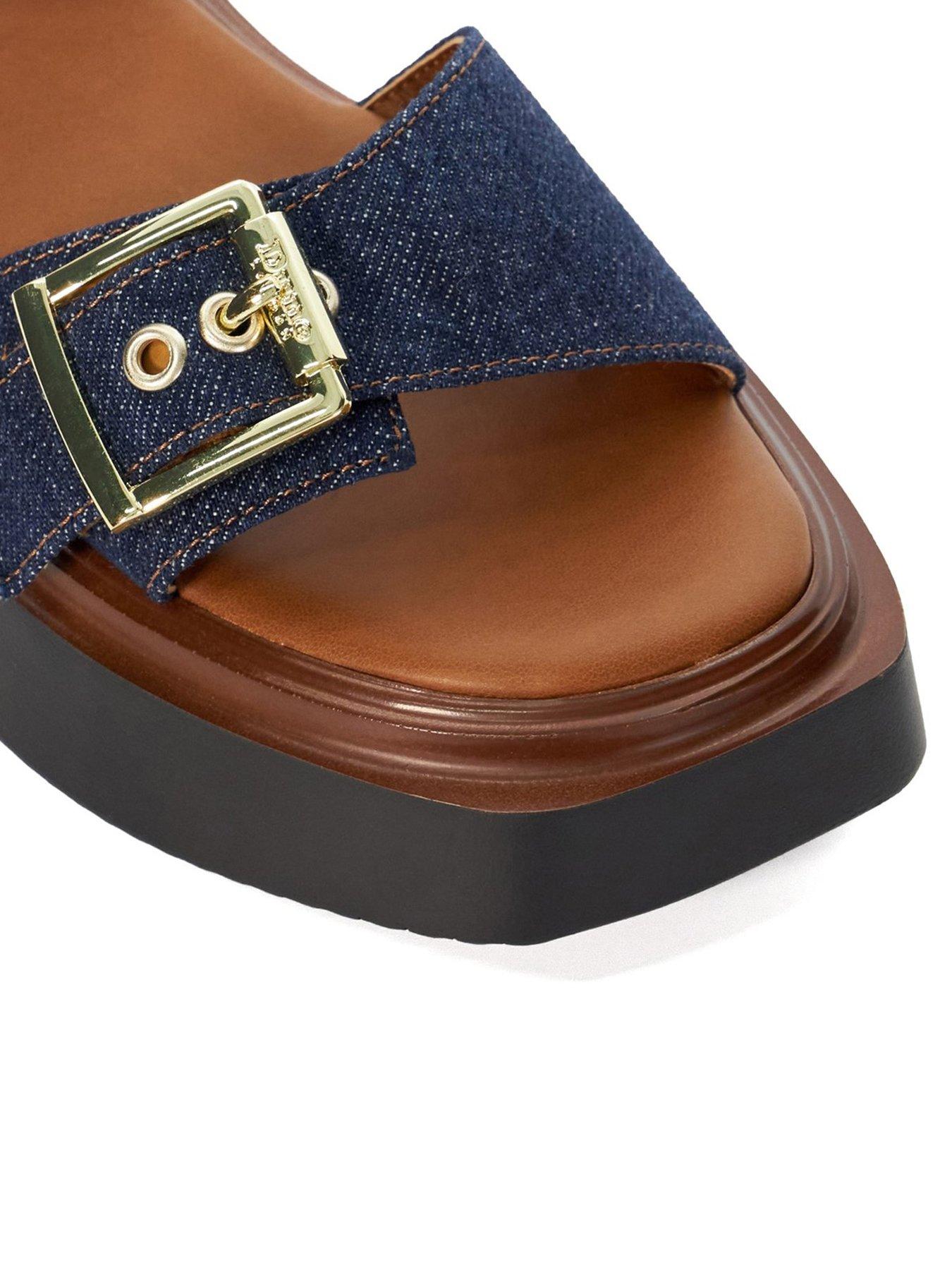  image of dune-london-loells-flatform-sandals-denim