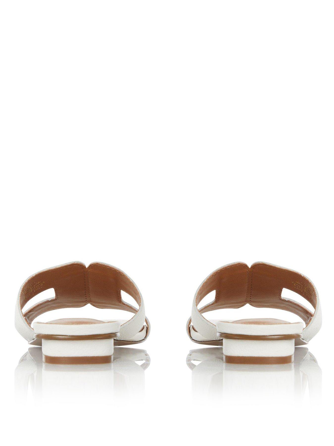  image of dune-london-loupe-leather-smart-slider-sandals-white