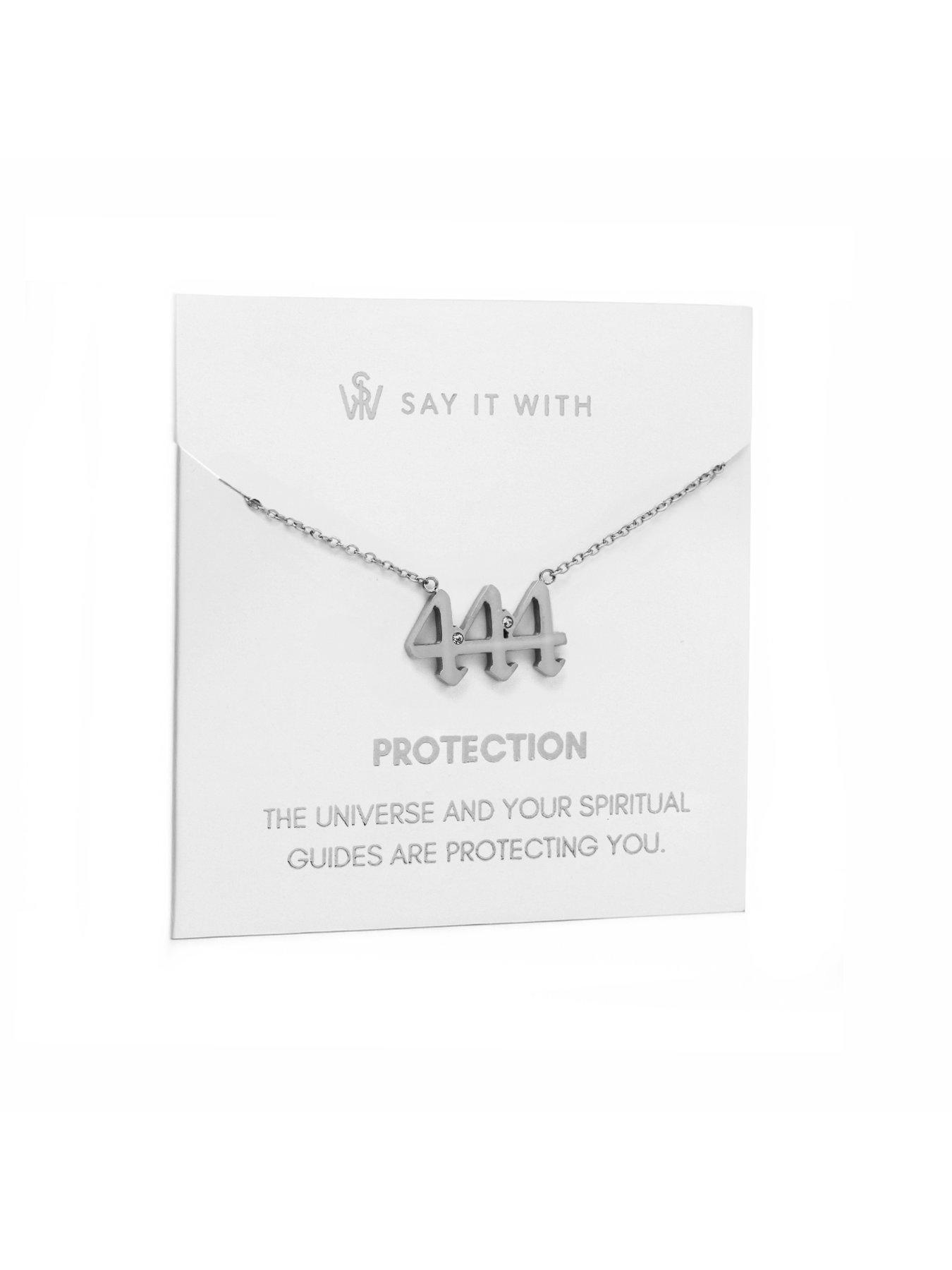 Image 4 of 7 of Say It With Angel Number Necklace - Silver
