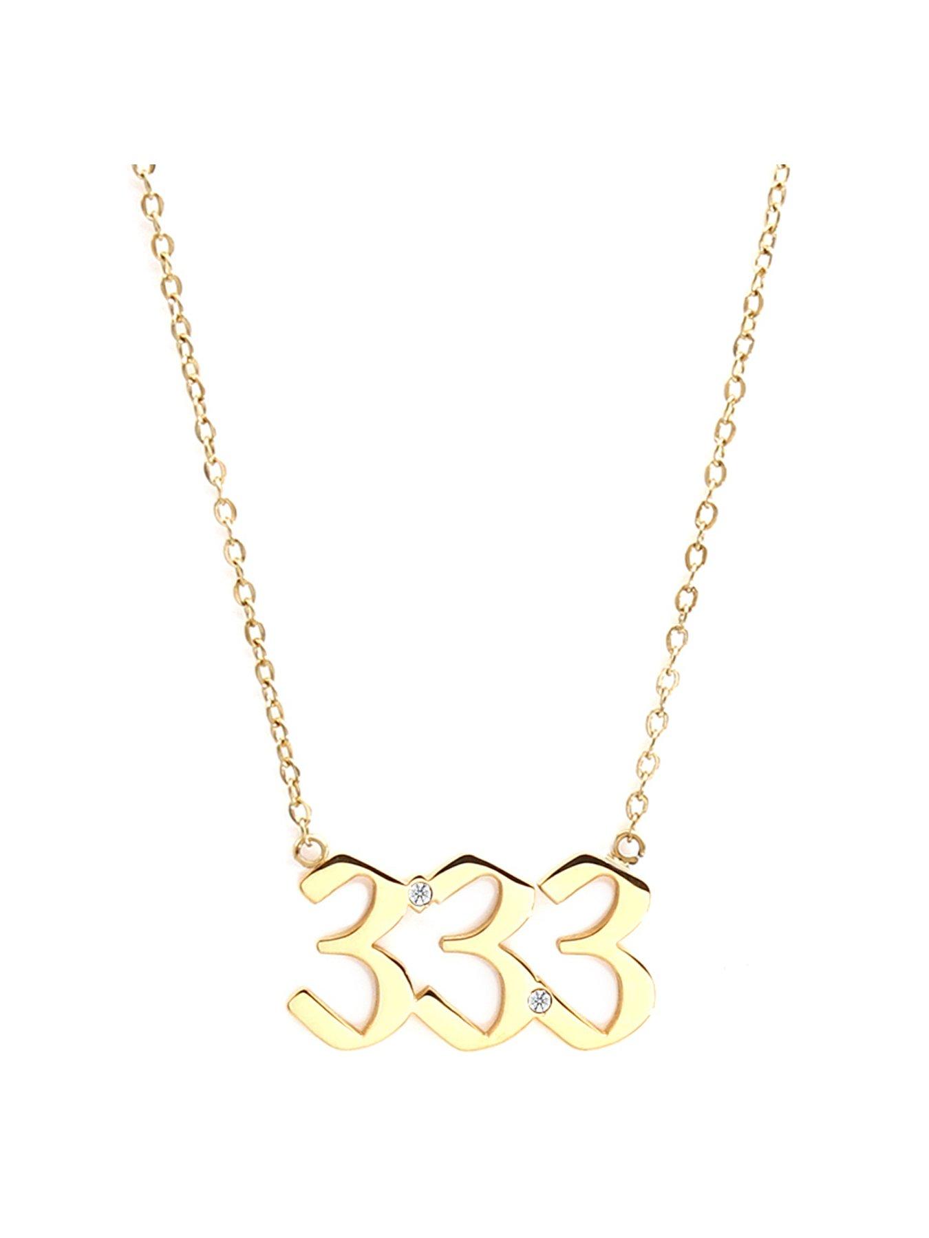 Say It With Angel Number Necklace - Yellow Gold