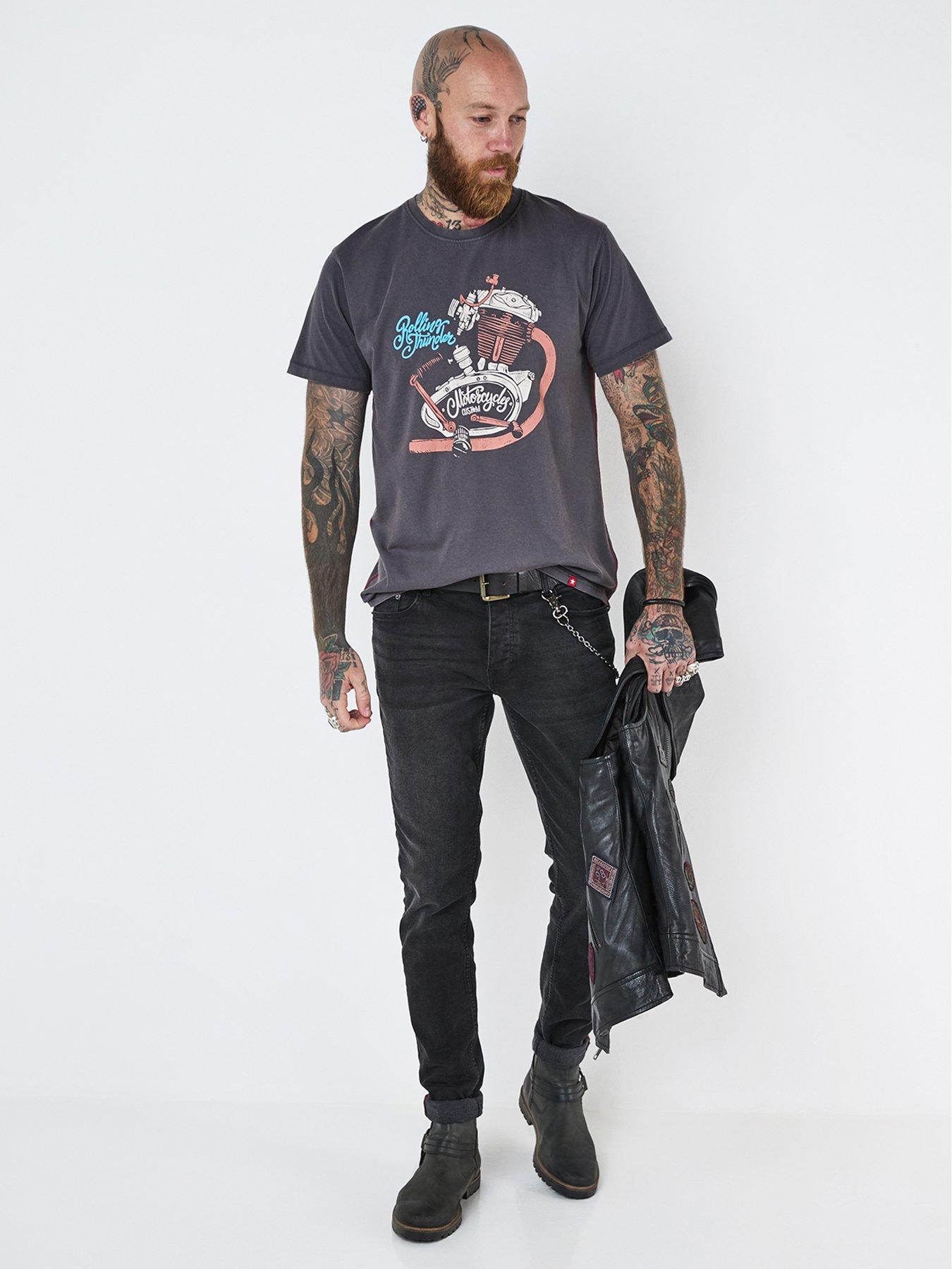  image of joe-browns-burnout-t-shirt-dark-grey