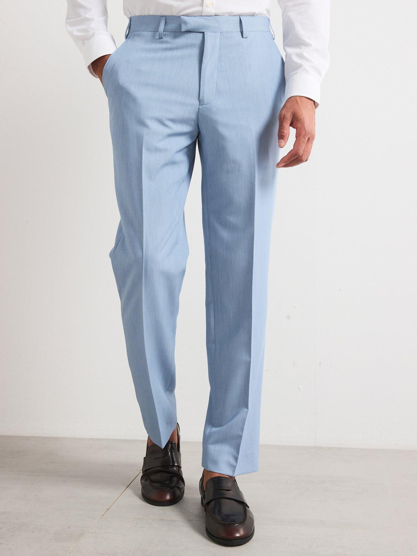 Skopes Beckett Tailored Fit Suit Trousers - Light Blue