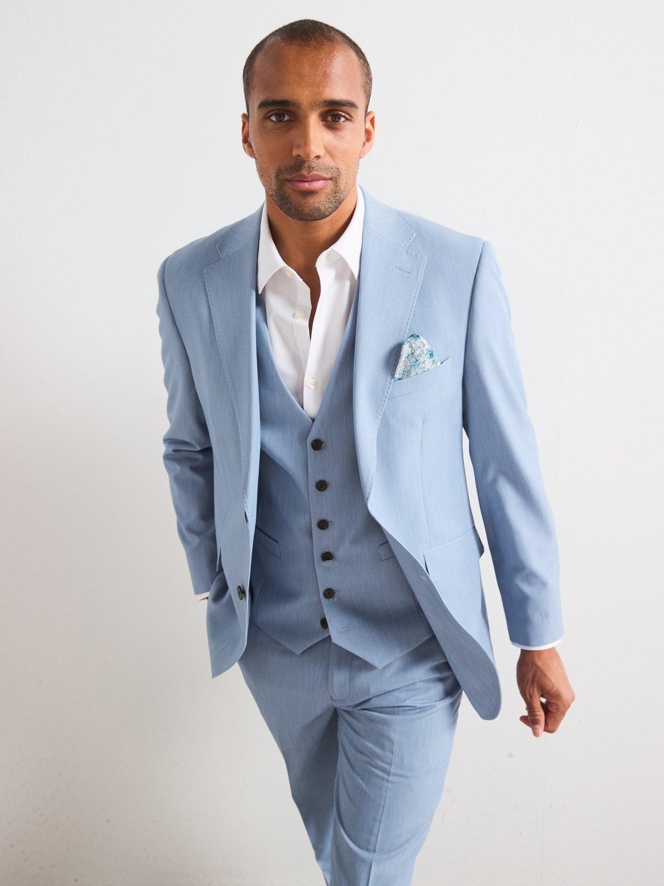 undefined Beckett Standard Fit Waistcoat - Light Blue
