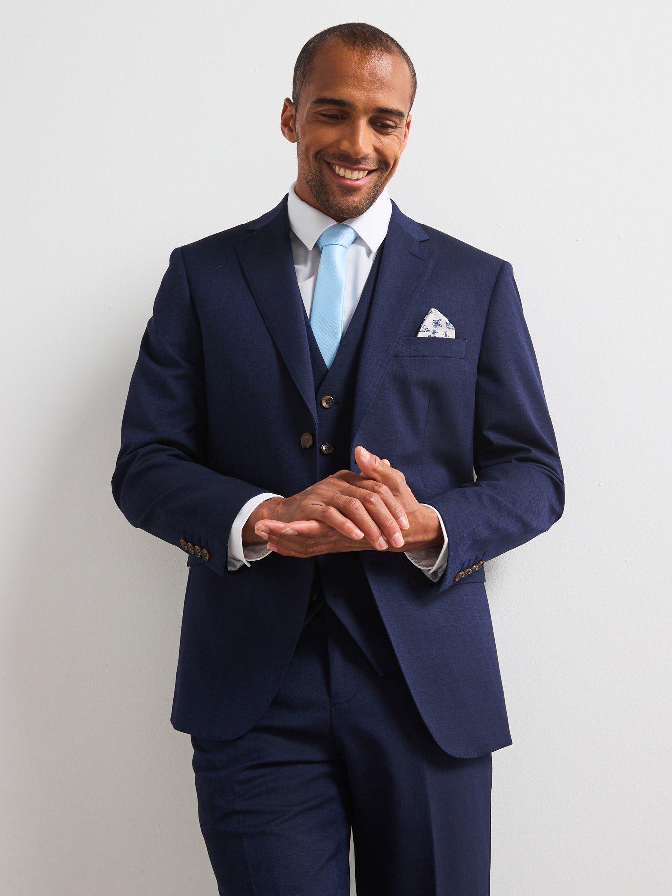 undefined Caspian Tailored Fit Suit Jacket - Navy