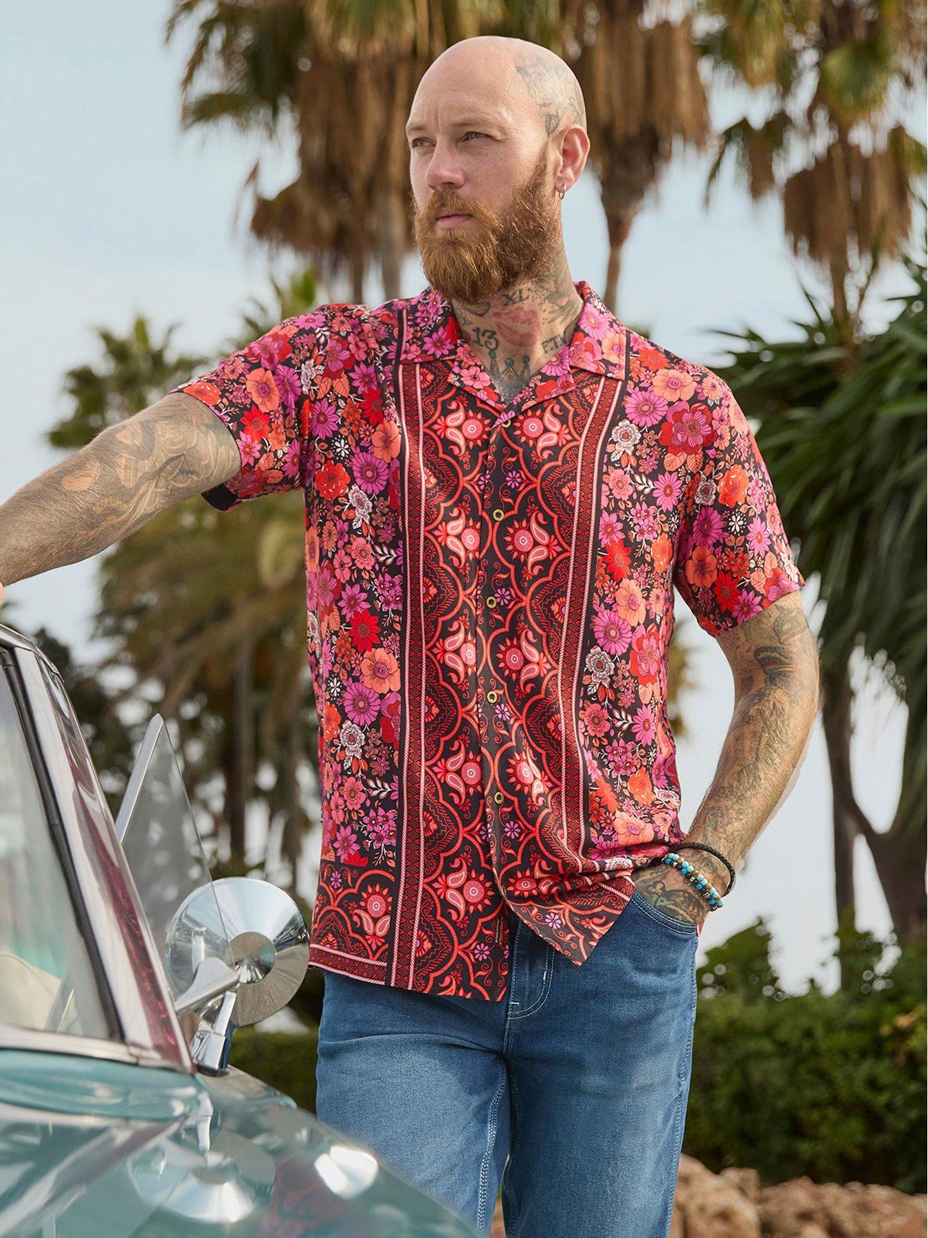  image of joe-browns-ready-to-relax-short-sleeve-shirt-pink